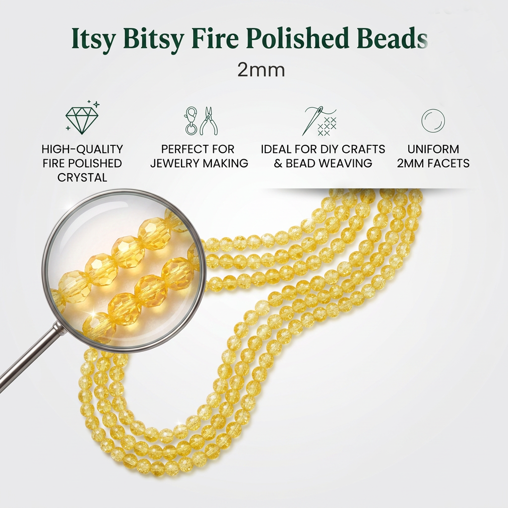 Fire Polished Beads Rainbow Crystal 2mm Citrine 1 string