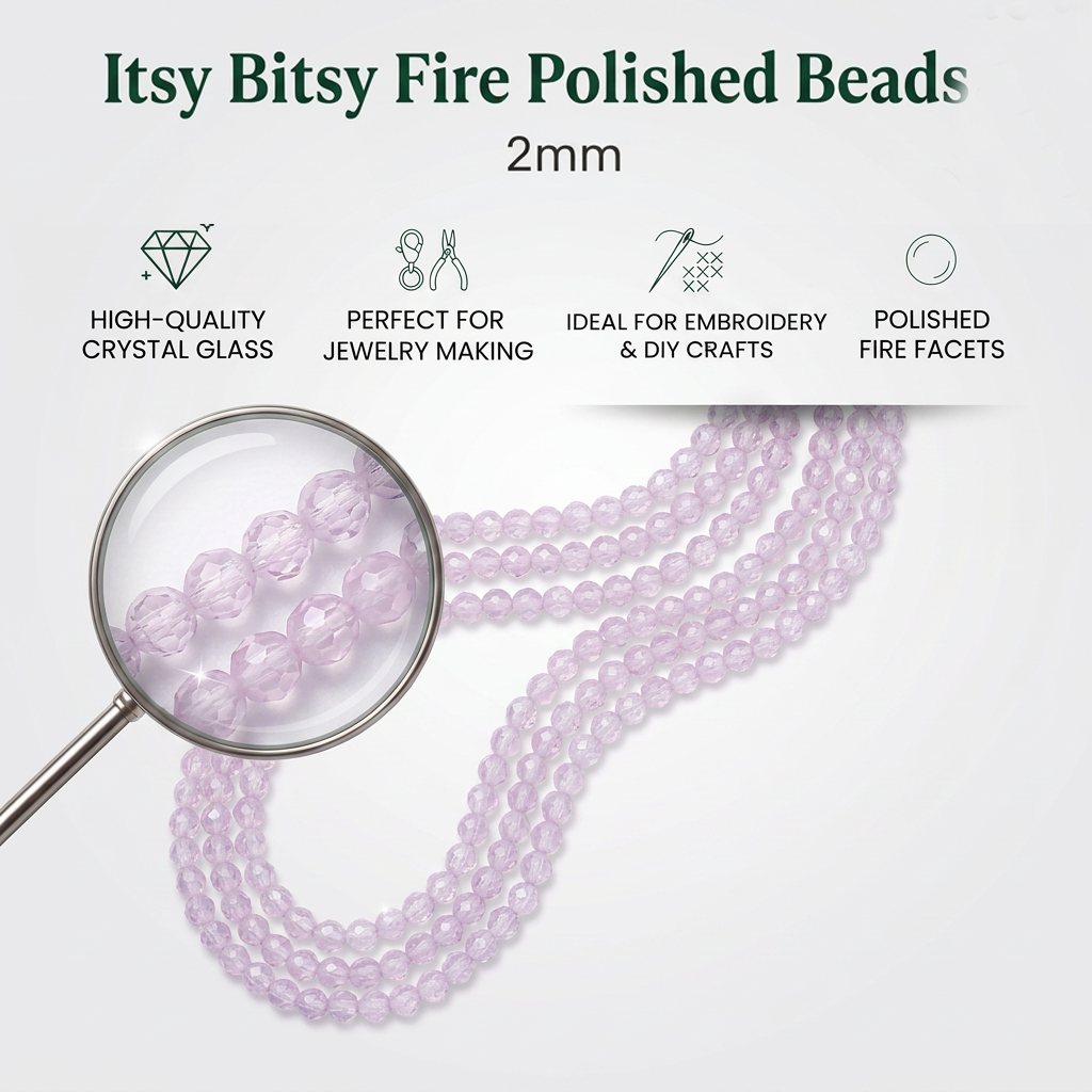 Fire Polished Beads Opaque Crystal 8mm Rose Crystal 1 string