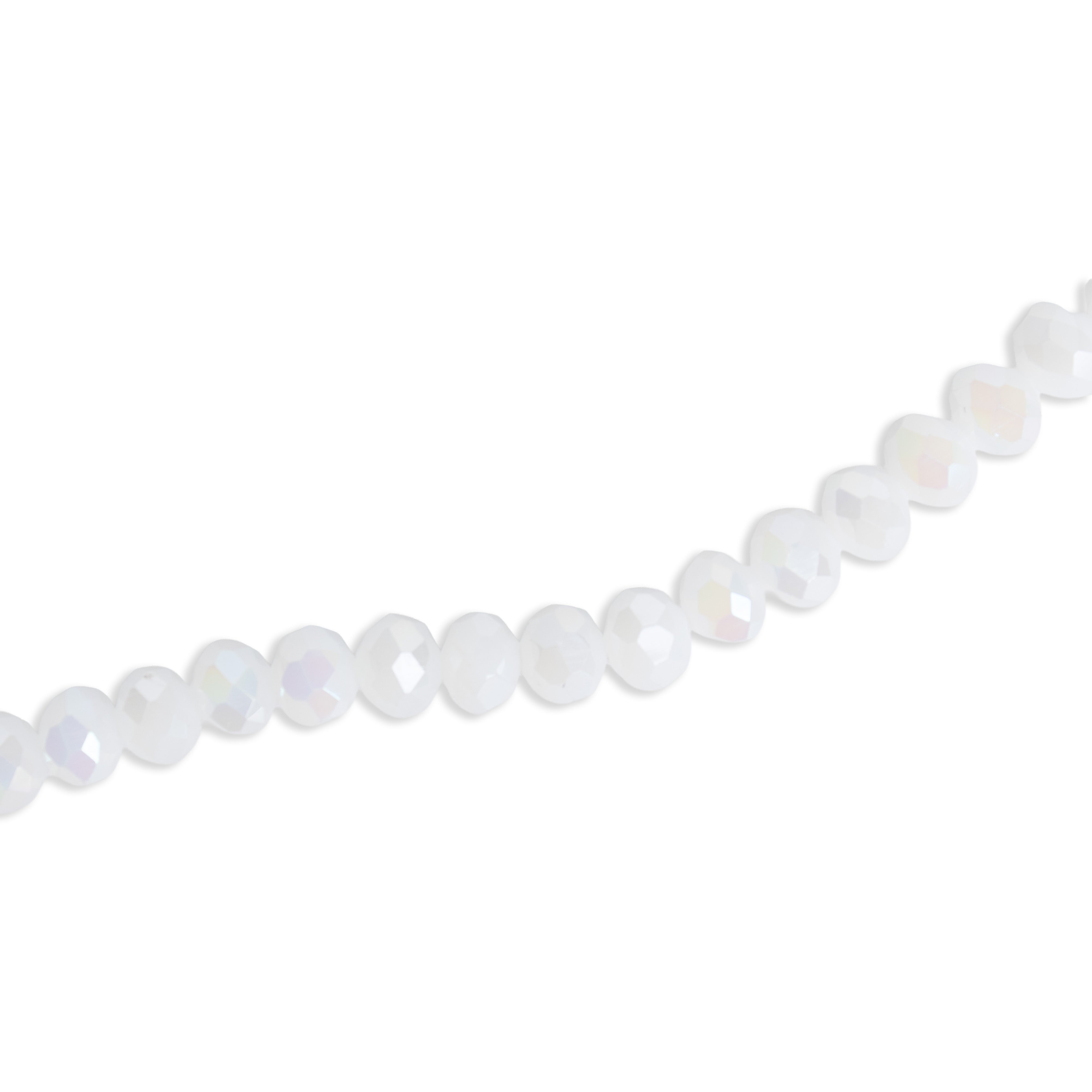 Fire Polished Beads Opaque Crystal 8mm White 1 string