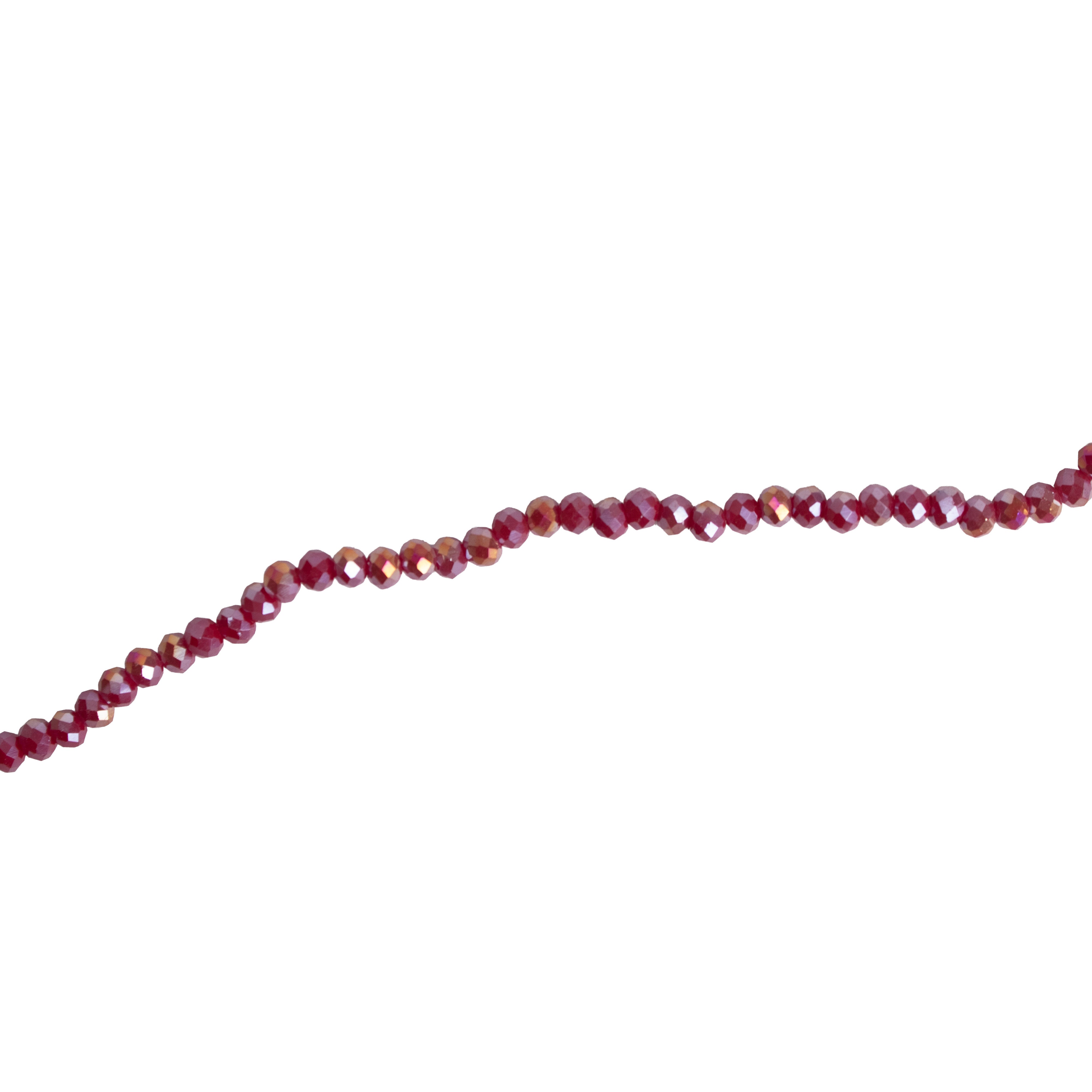 Fire Polished Beads Opaque Crystal 2mm Dark Red 1 string