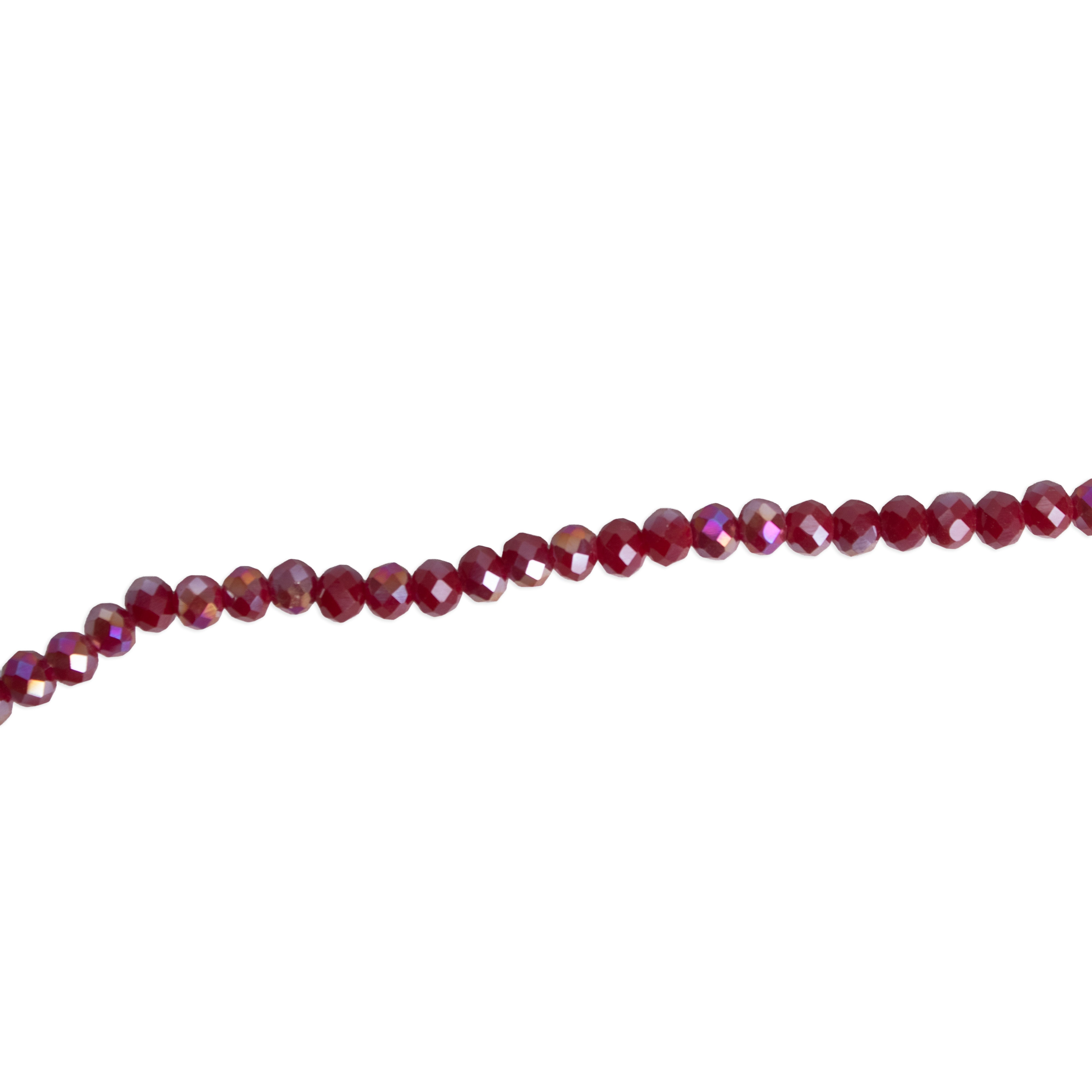 Fire Polished Beads Opaque Crystal 4mm Dark Red 1 string