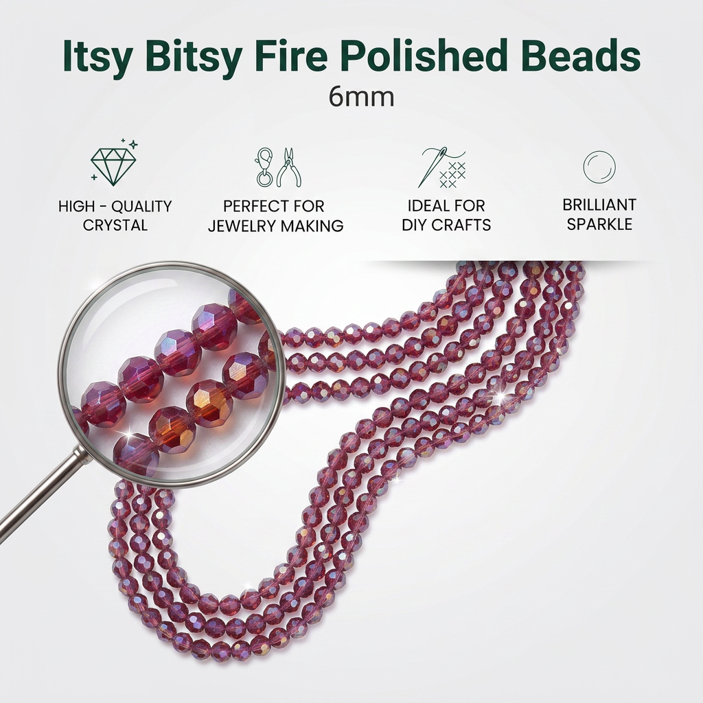 Fire Polished Beads Opaque Crystal 6mm Dark Red 1 string