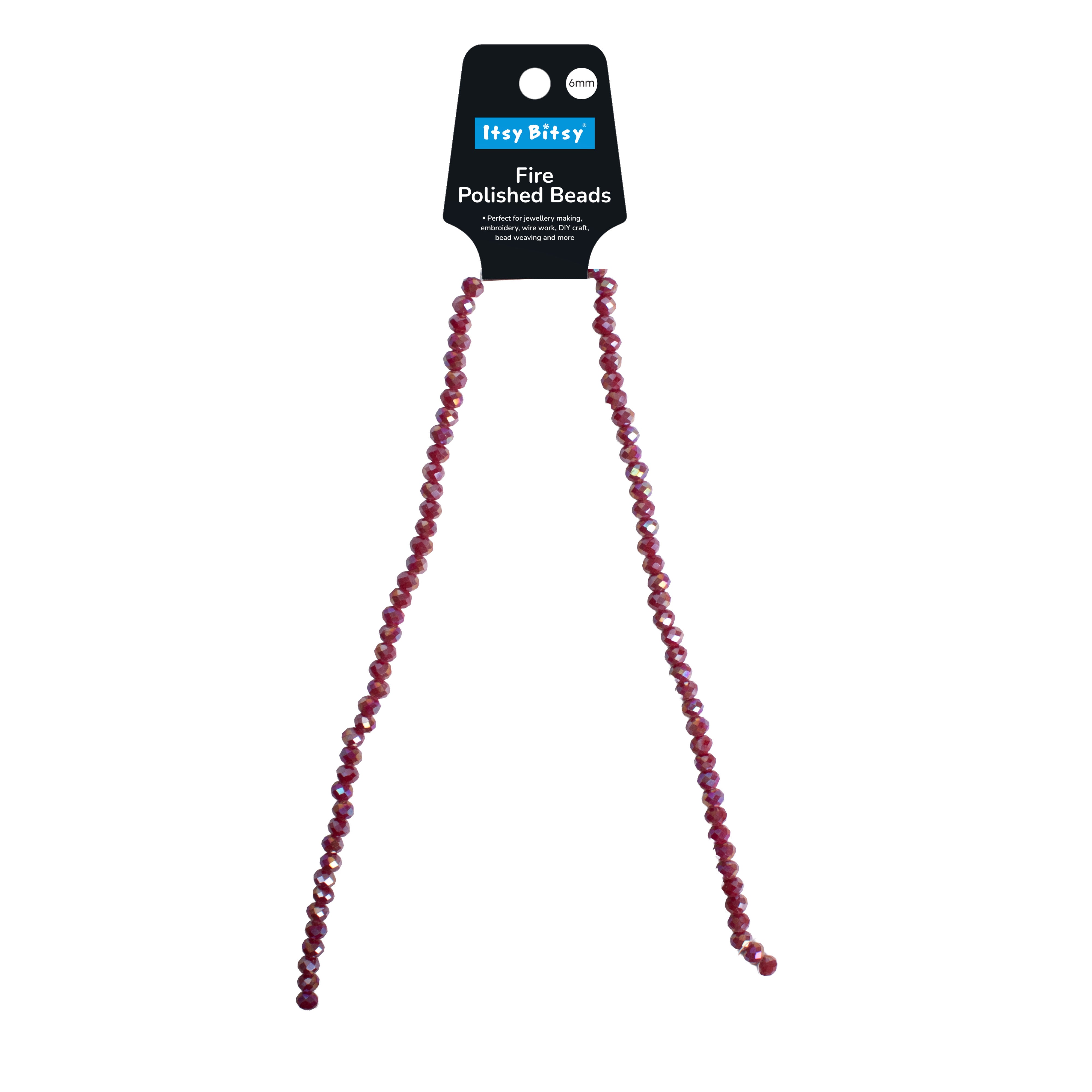 Fire Polished Beads Opaque Crystal 6mm Dark Red 1 string