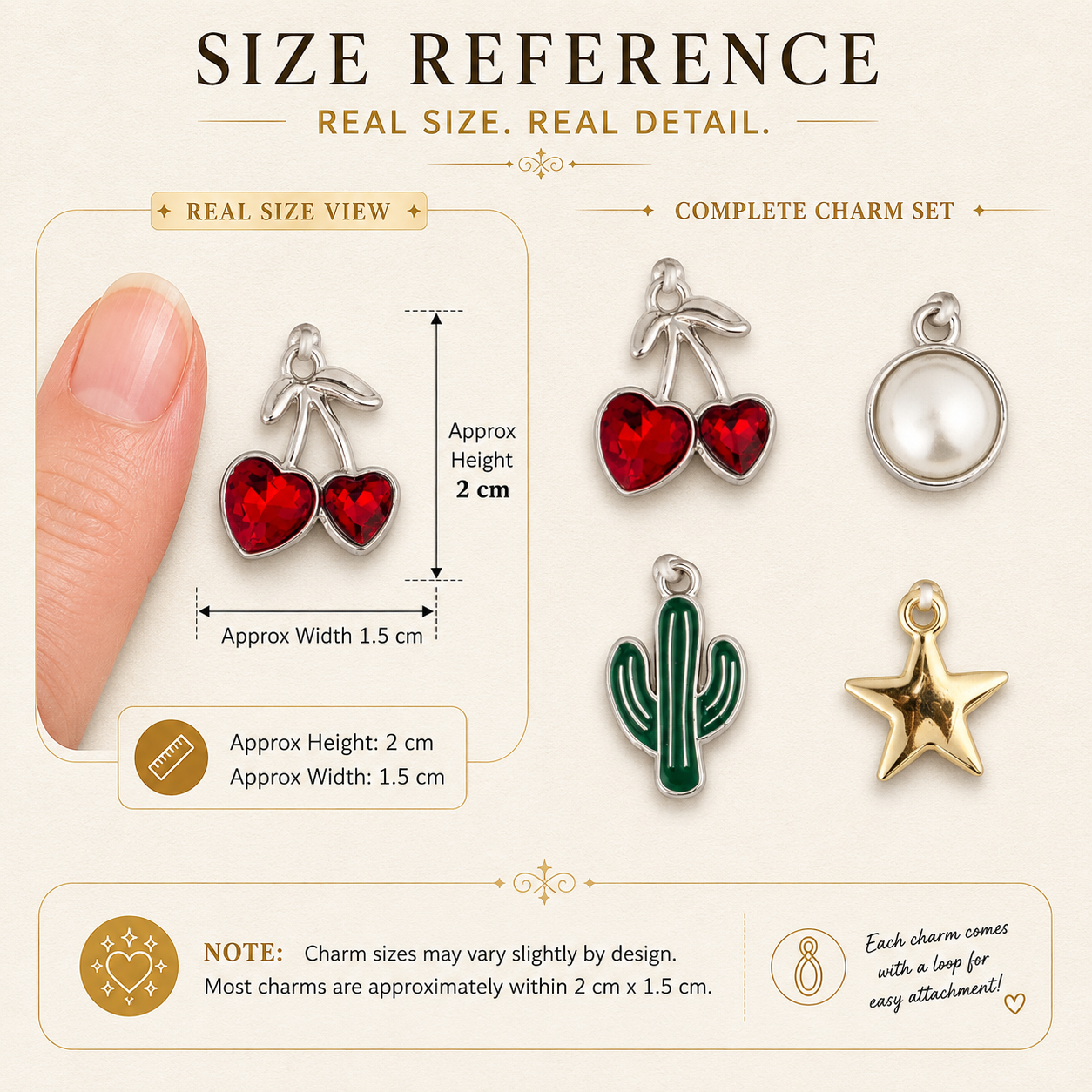 Metal Charms Star Cactus 4pc