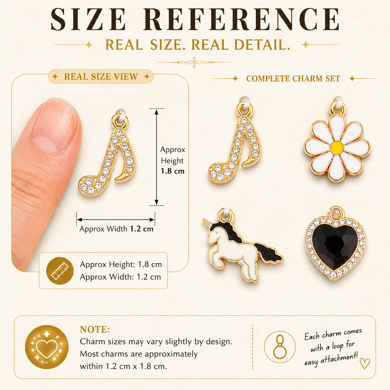Metal Charms Unicorn Melody 4pc