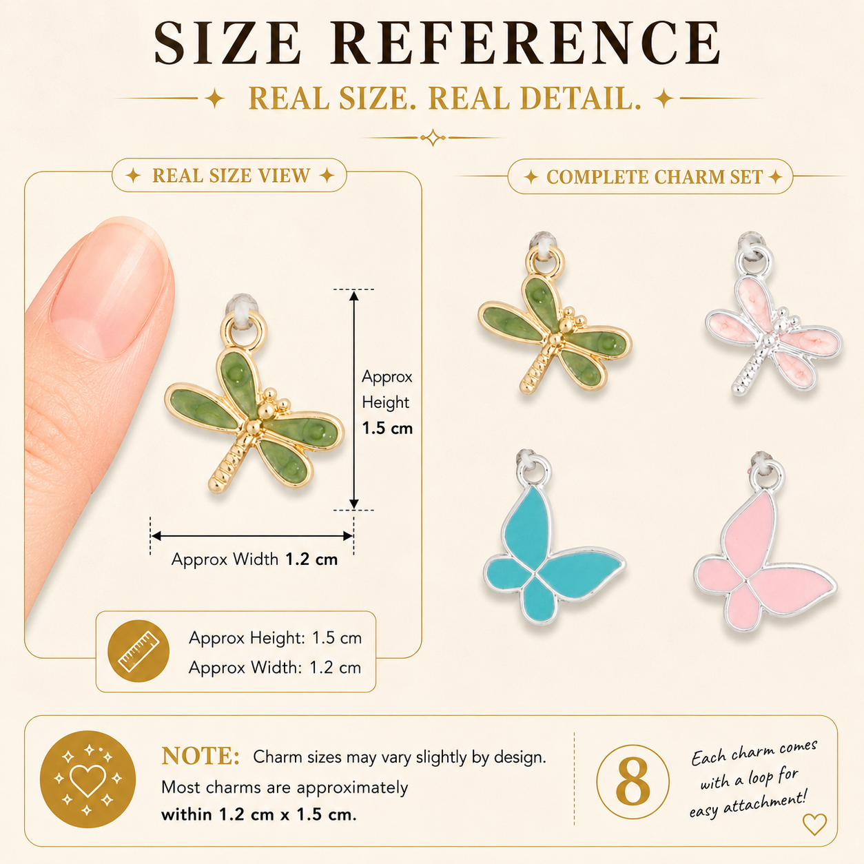 Metal Charms Flutter Wings 4pc