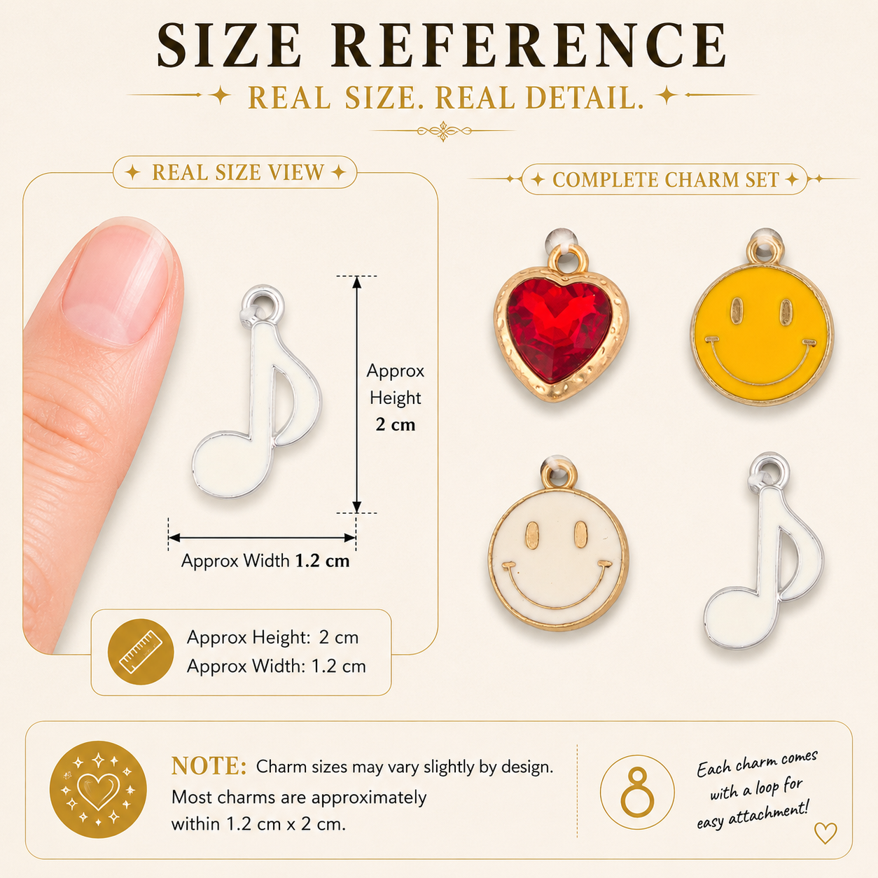 Metal Charms Smile Please 4pc