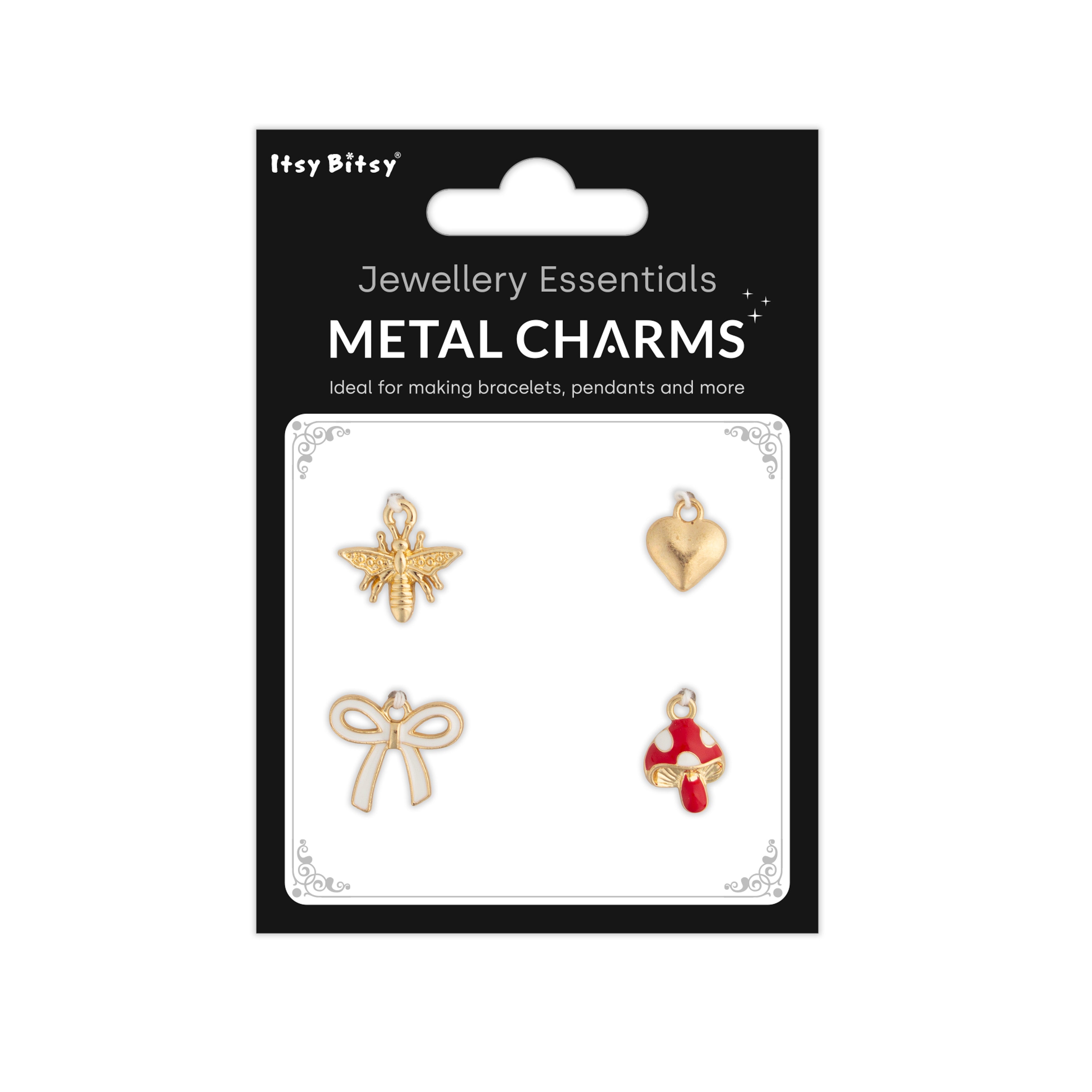 Metal Charms Whimsy Wonders 4pc