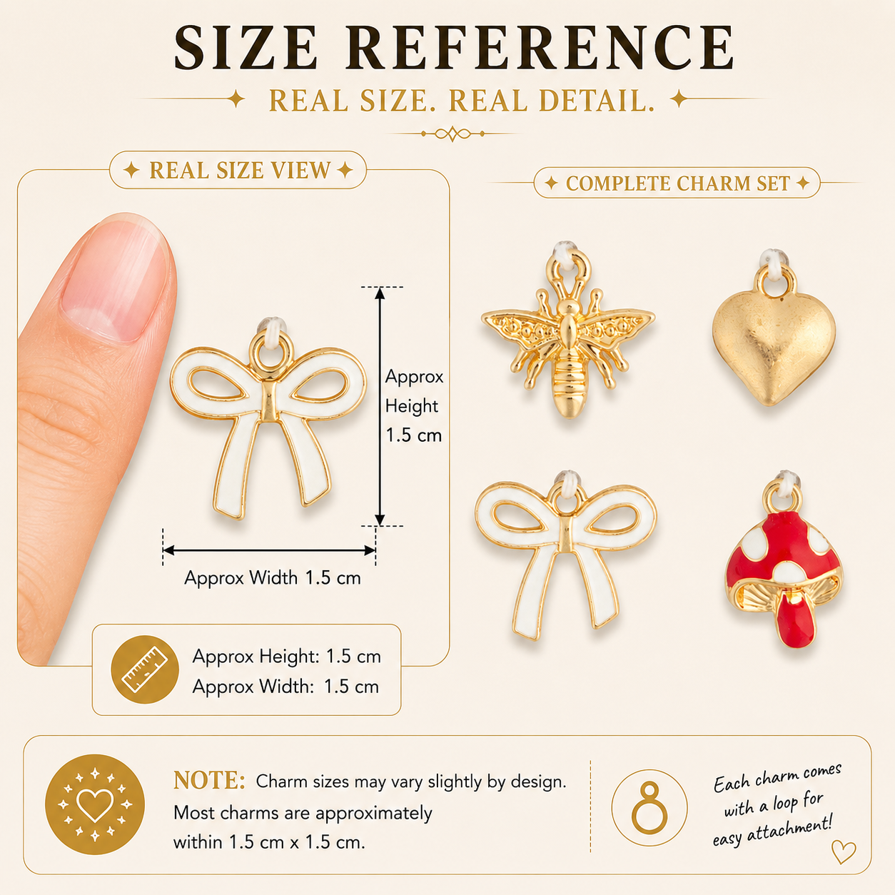 Metal Charms Whimsy Wonders 4pc