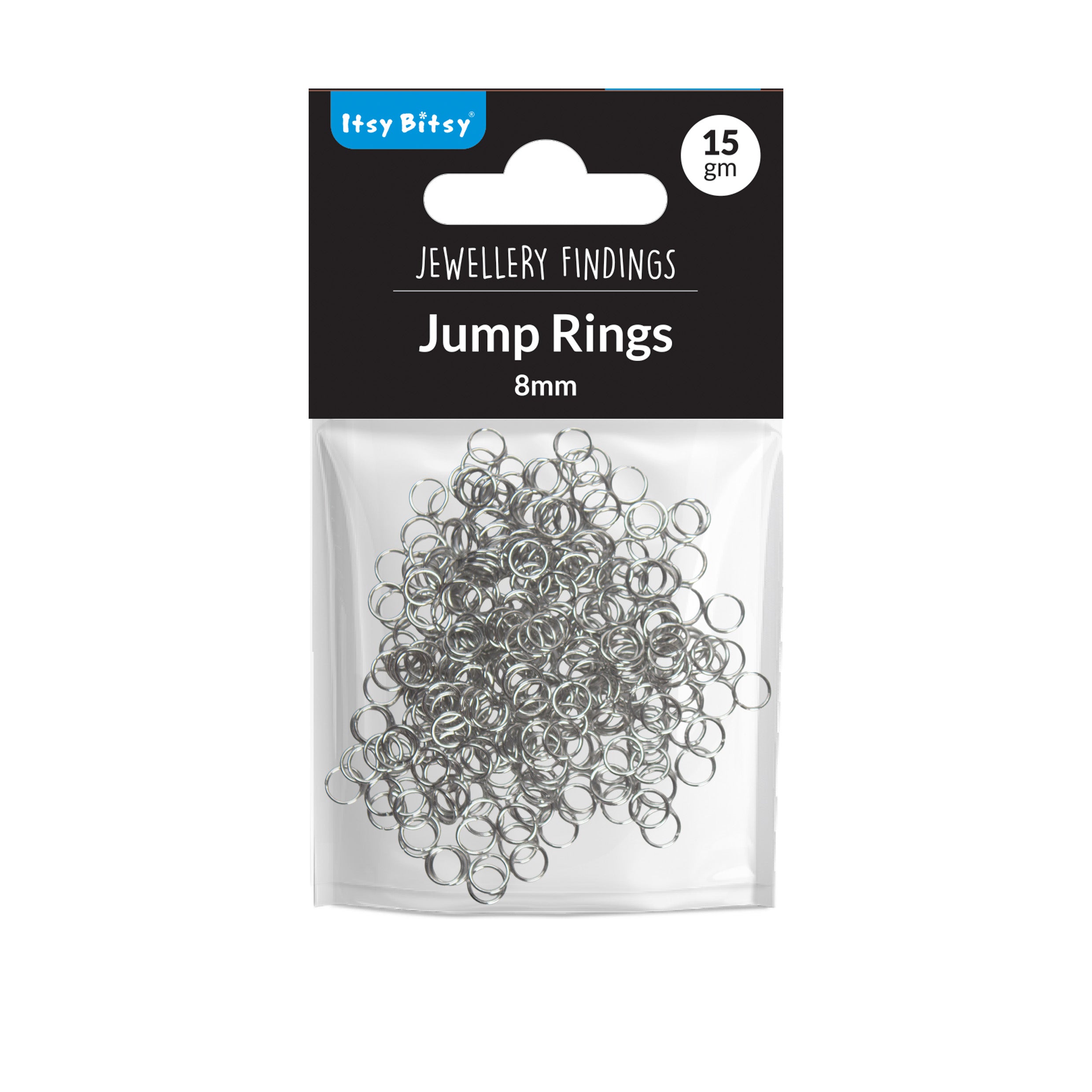 Jewellery Findings Jump Ring Open Silver 8mm 15gm