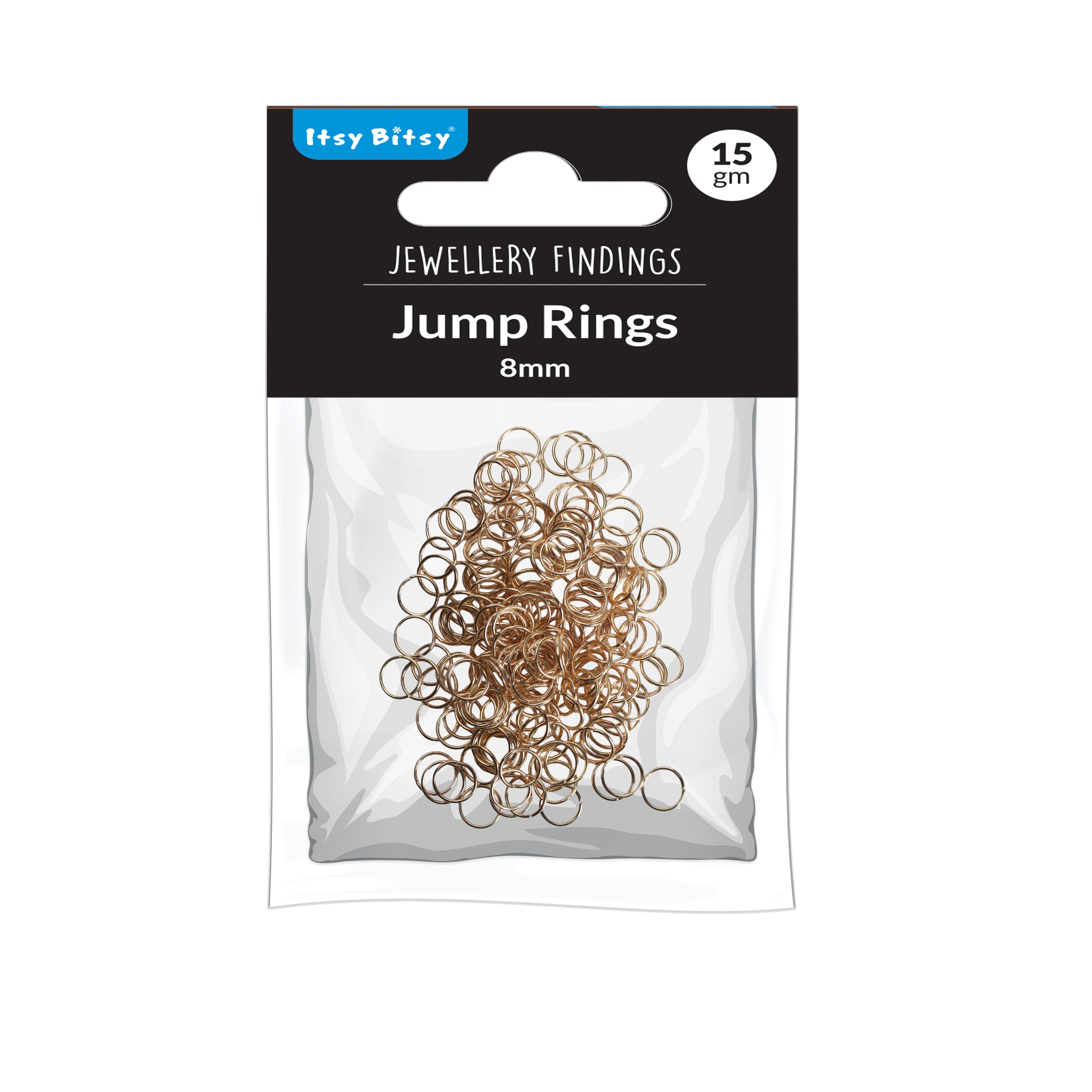 Jewellery Findings Jump Ring Open Gold 8mm 15gm