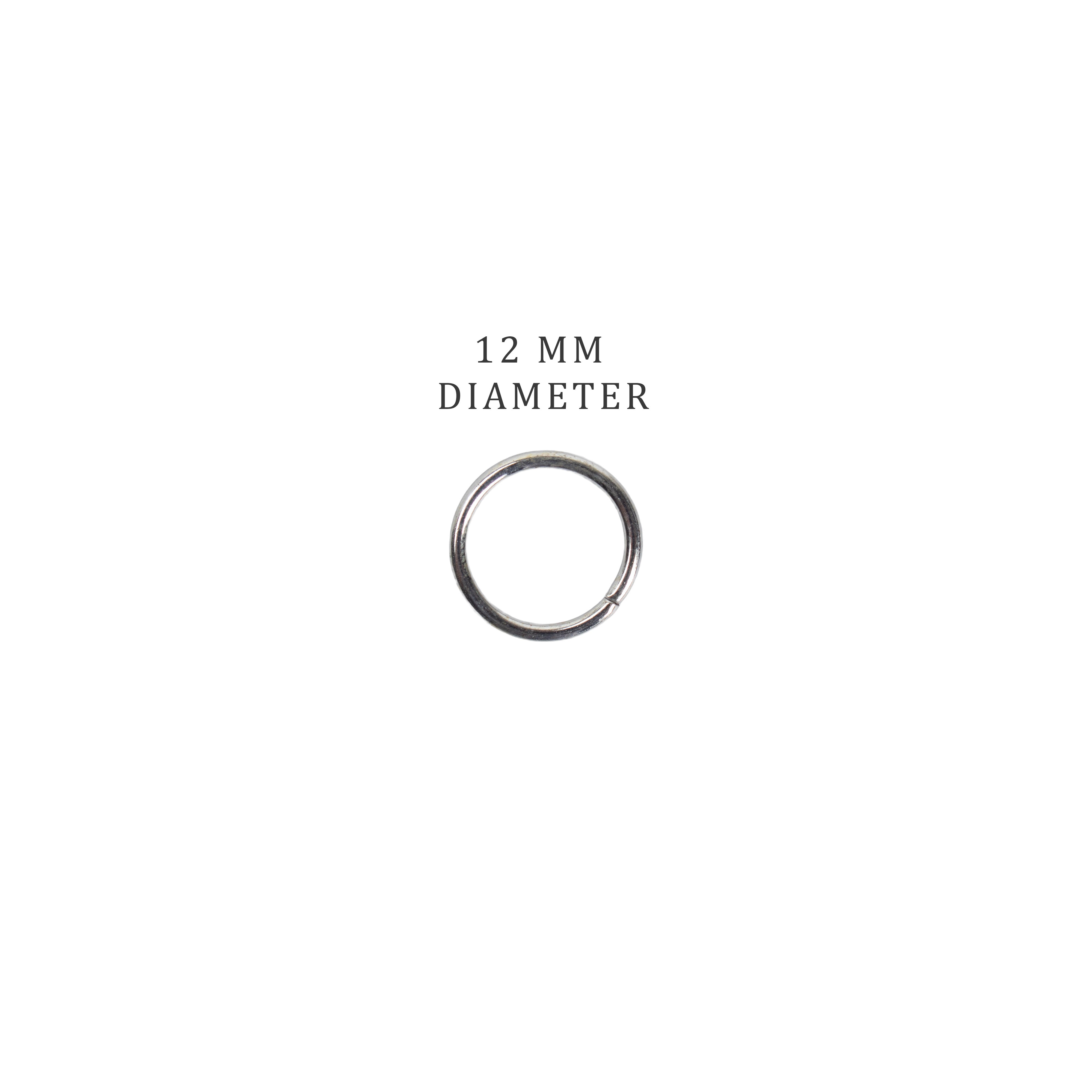 Jewellery Findings Jump Ring Open Nickel 12mm 15gm
