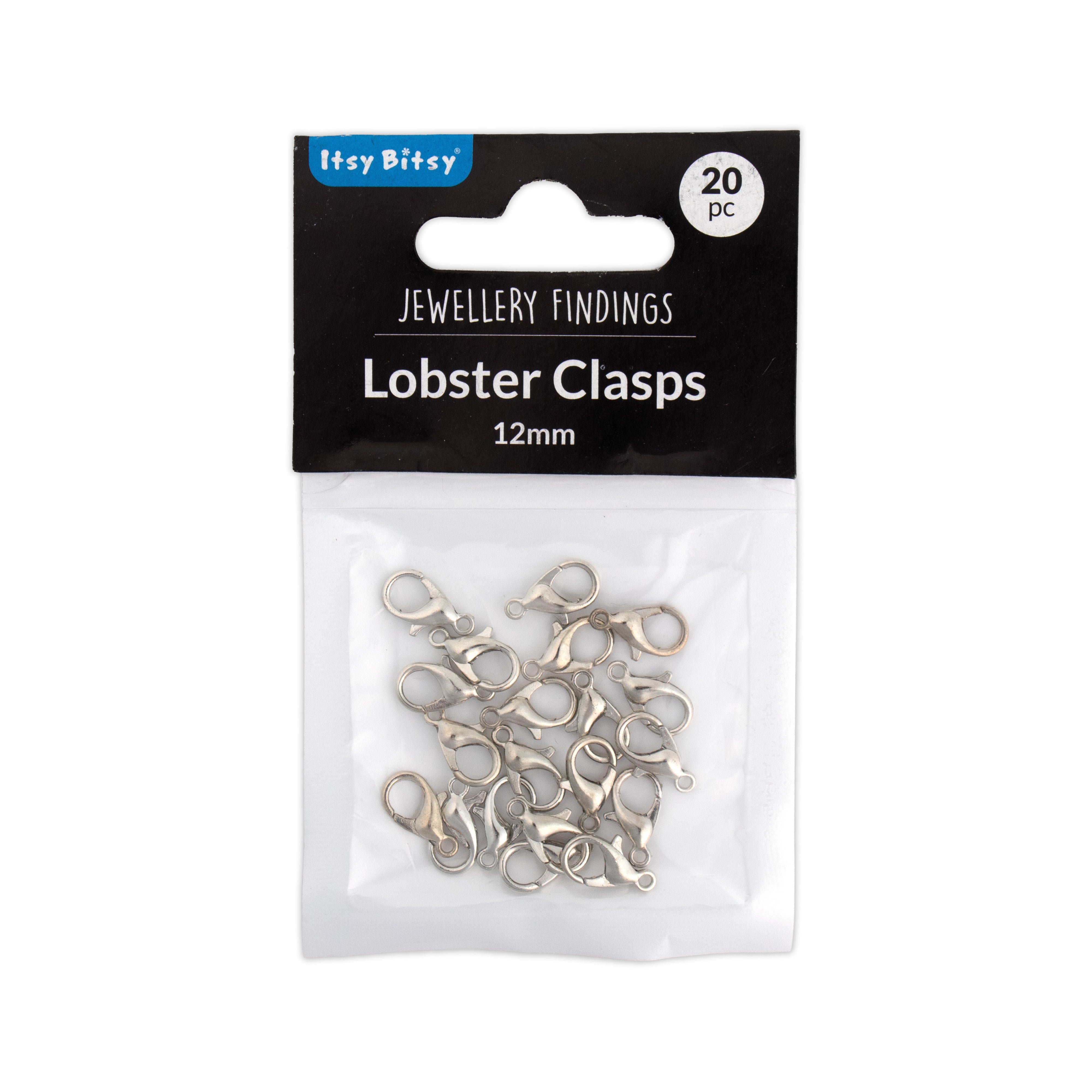 Jewellery Findings Lobster Clasp Silver 12mm 20pc