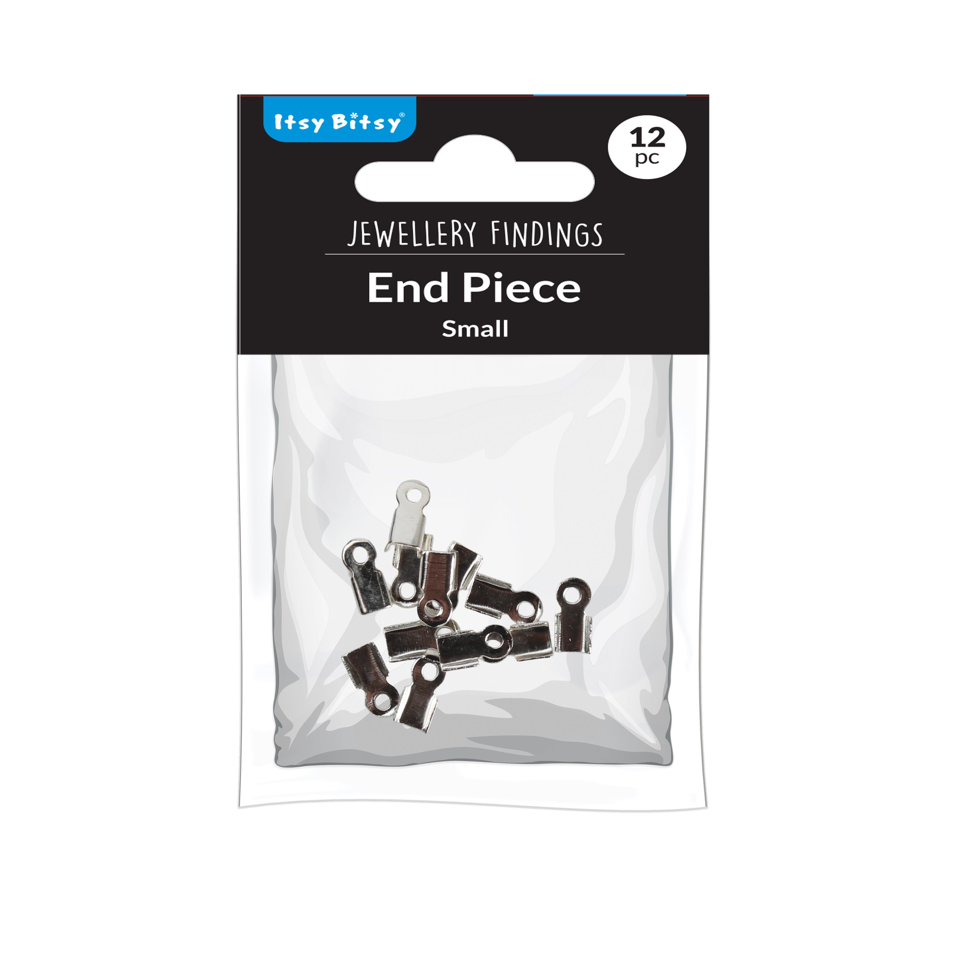 Jewellery Findings End Piece Silver small 12pc