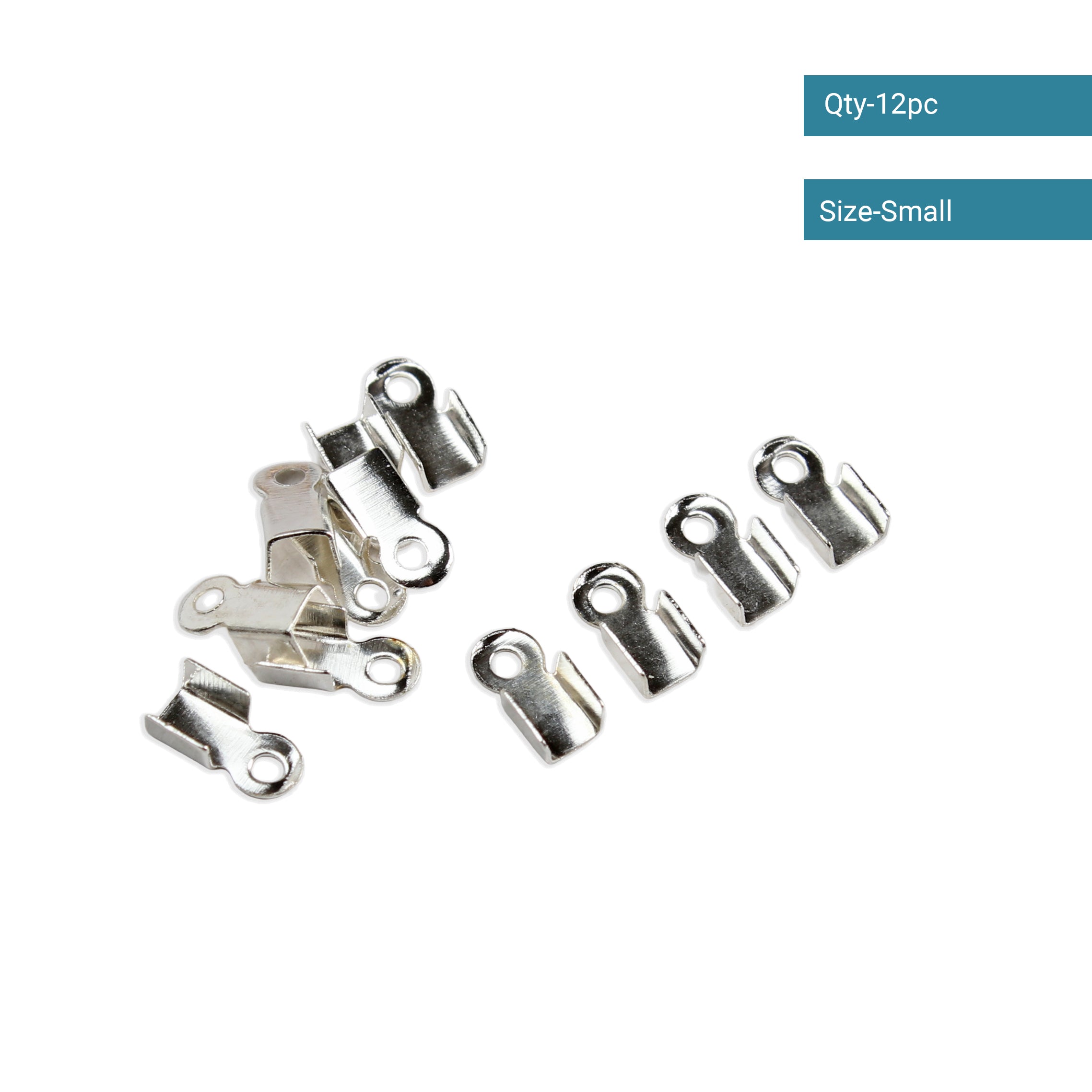 Jewellery Findings End Piece Silver small 12pc