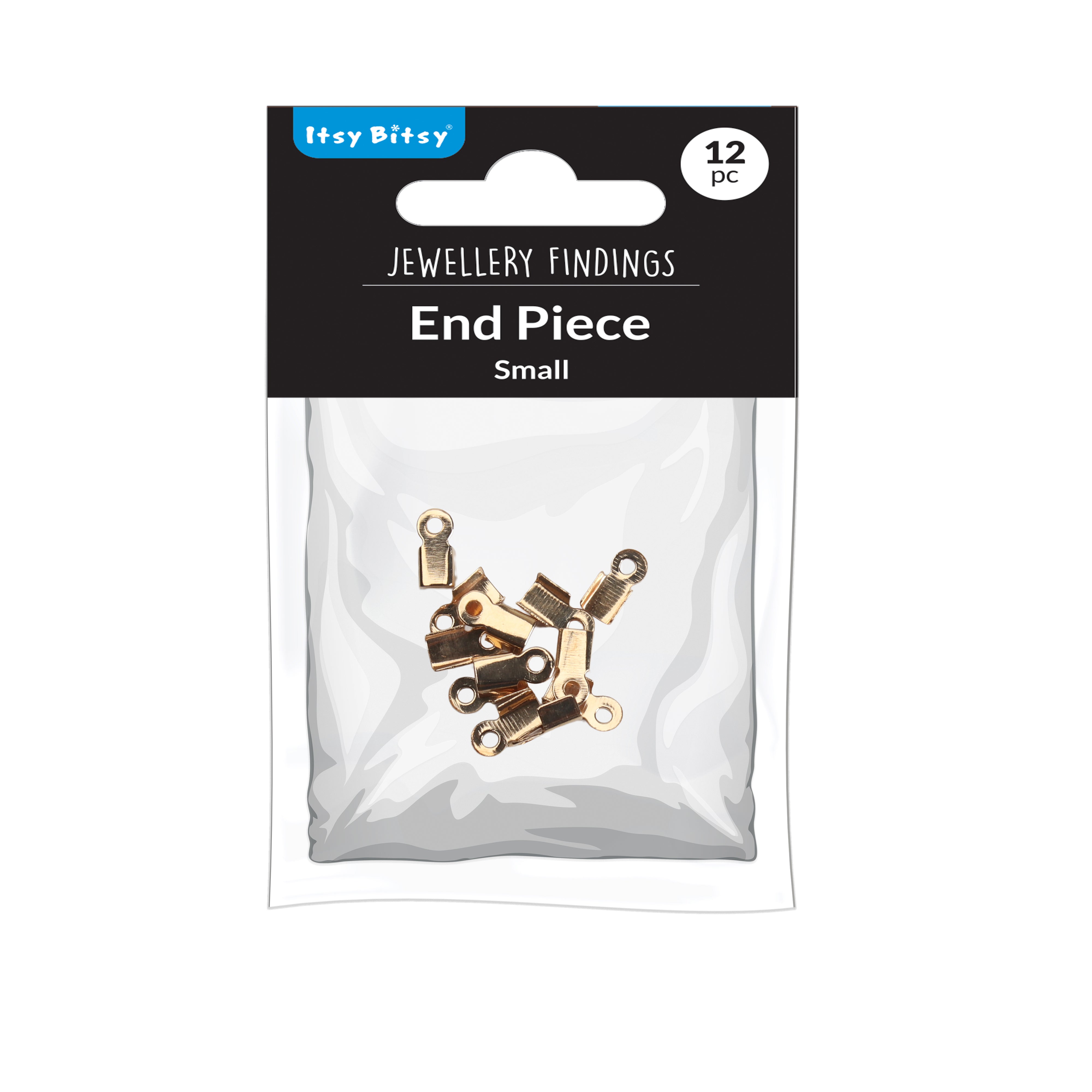 Jewellery Findings End Piece Gold small 12pc