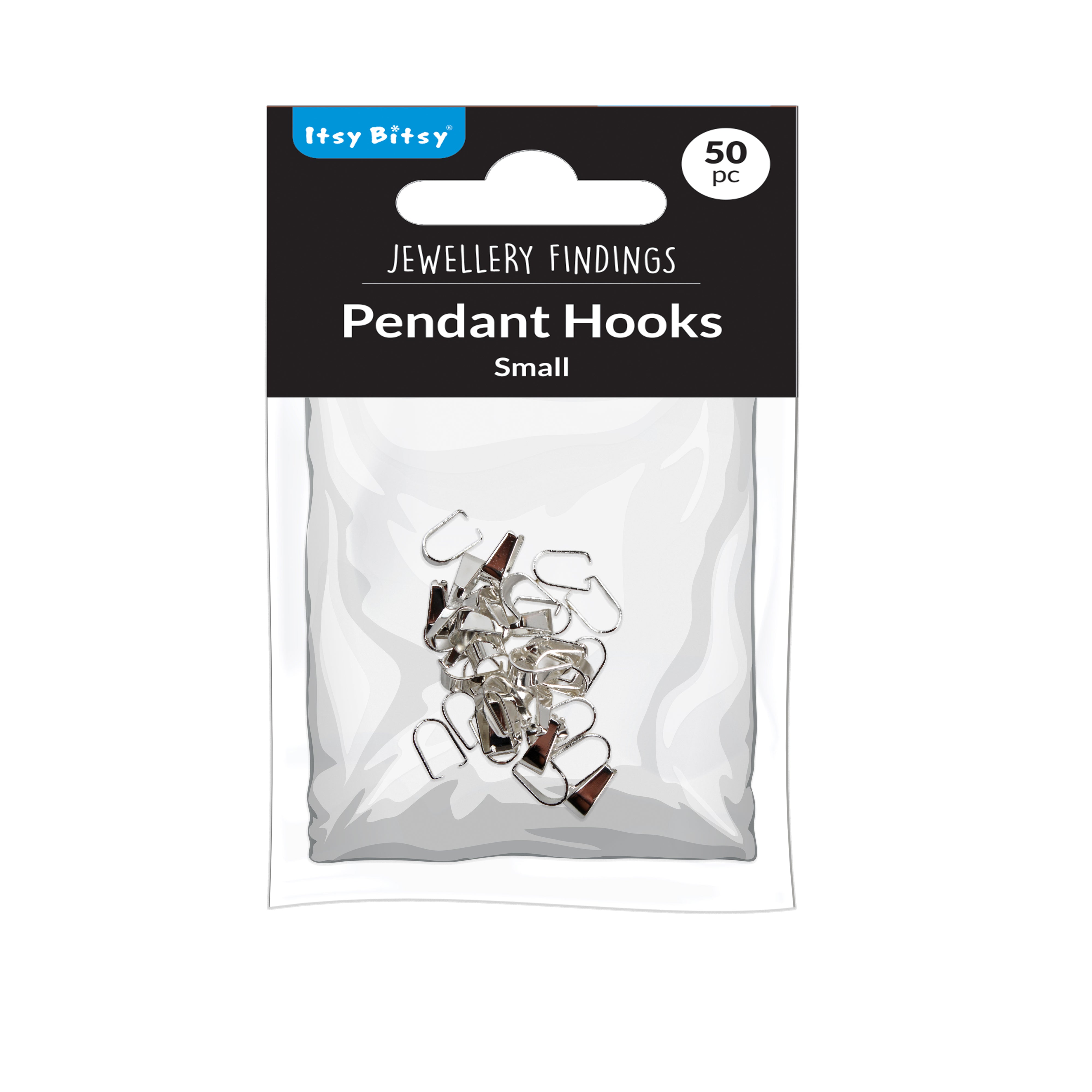 Jewellery Findings Pendant Hooks Silver small 50pc