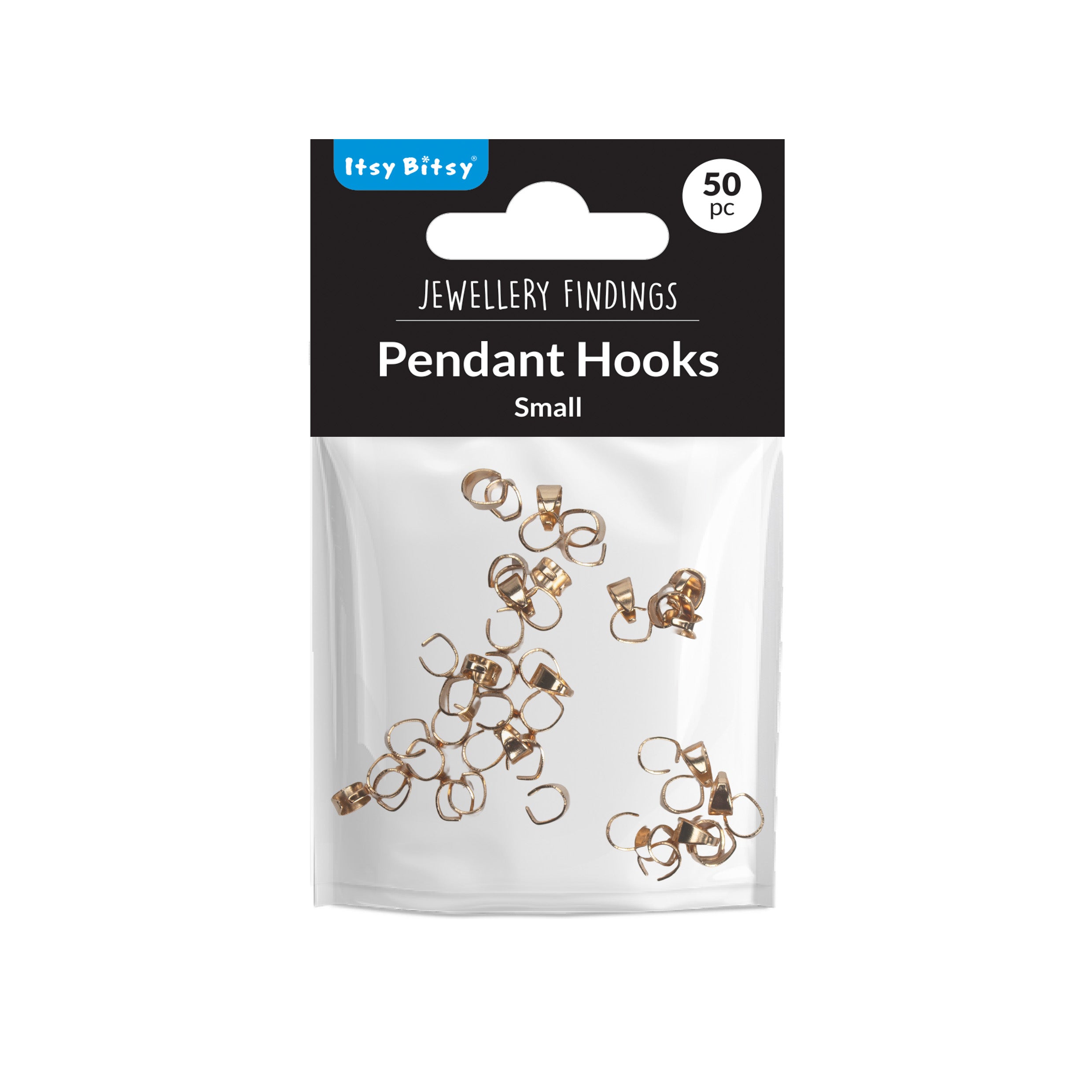 Jewellery Findings Pendant Hooks Gold small 50pc