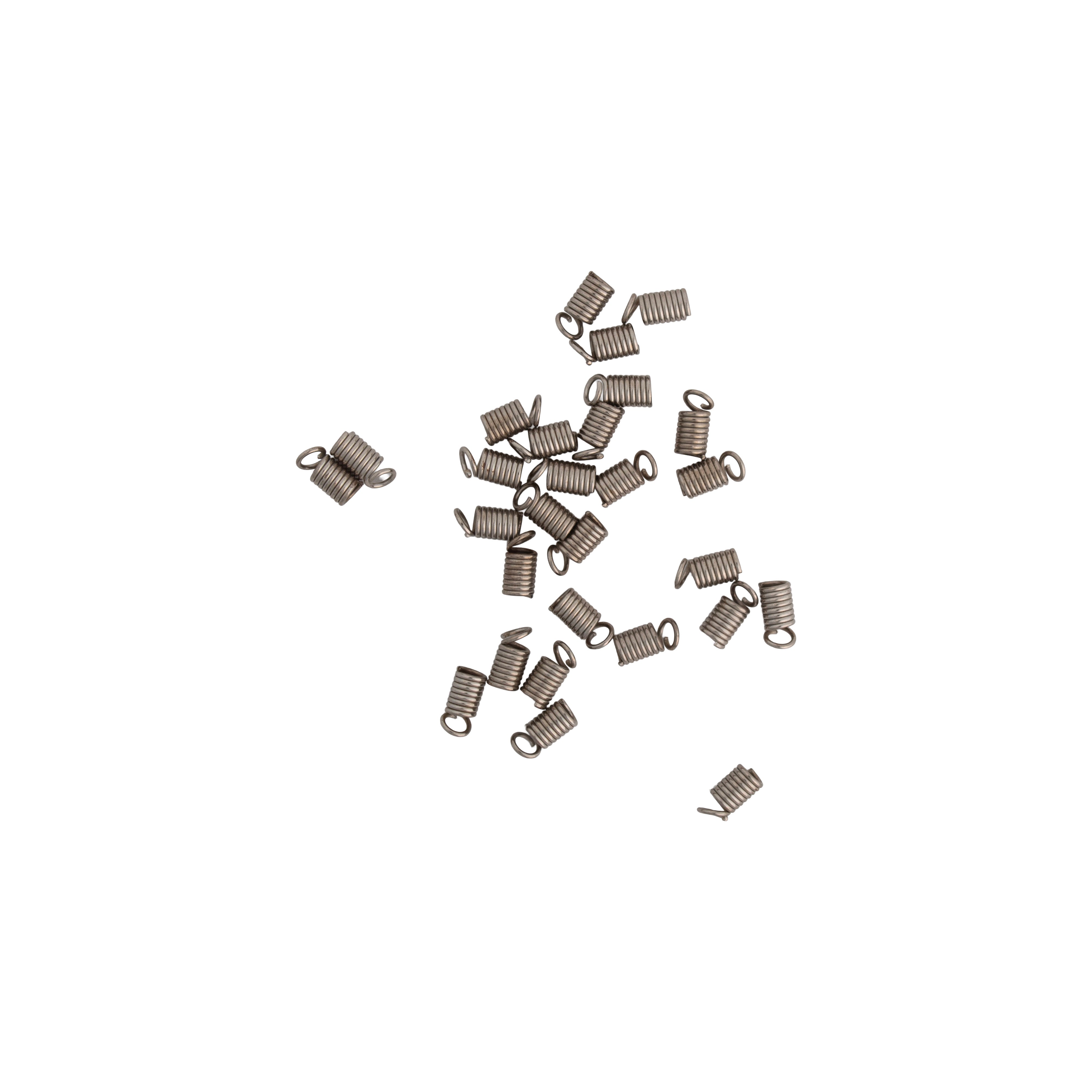 Jewellery Findings Spring Cord Ends Nickel 4.5mm 15gm