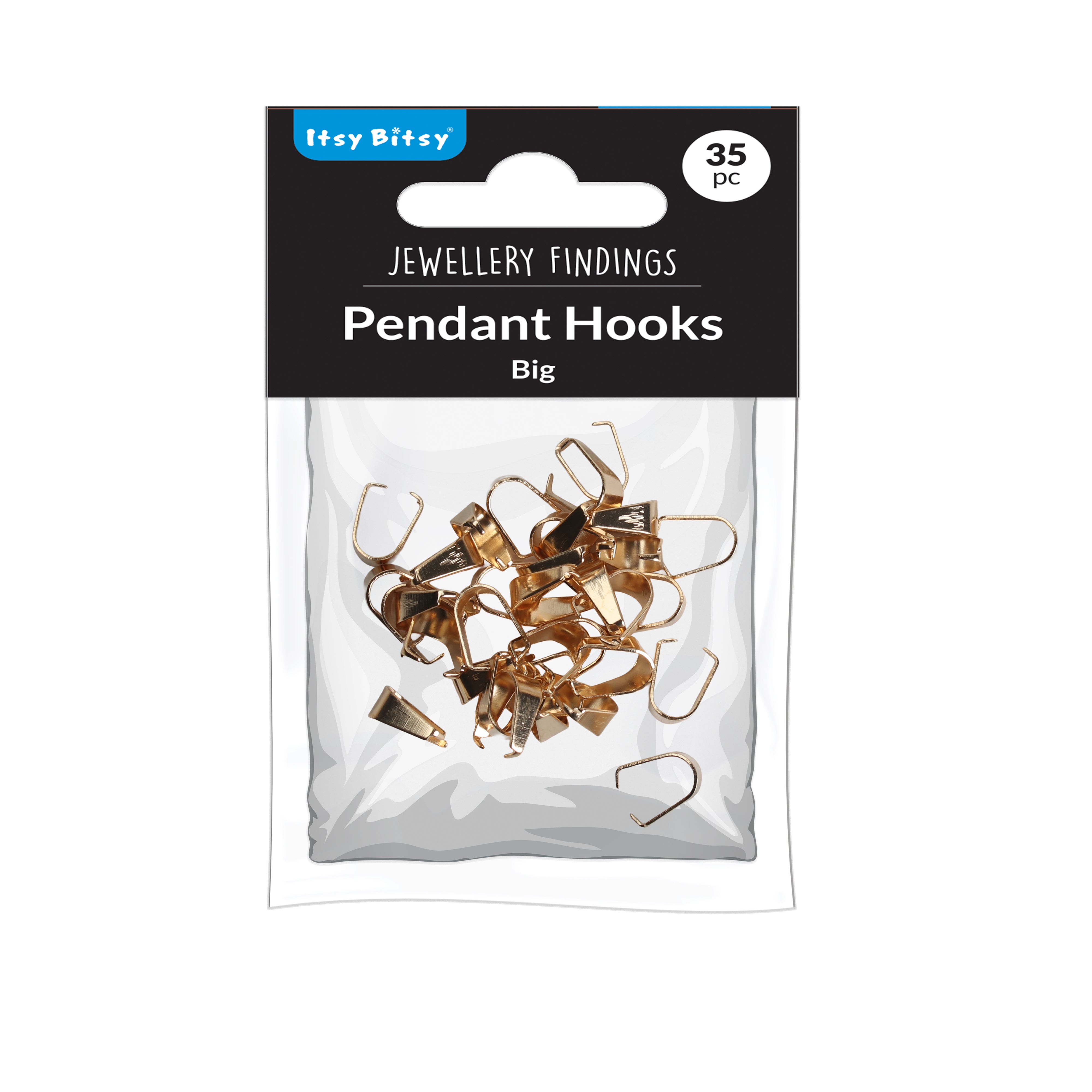 Jewellery Findings Pendant Hooks Gold Big kc 35pc