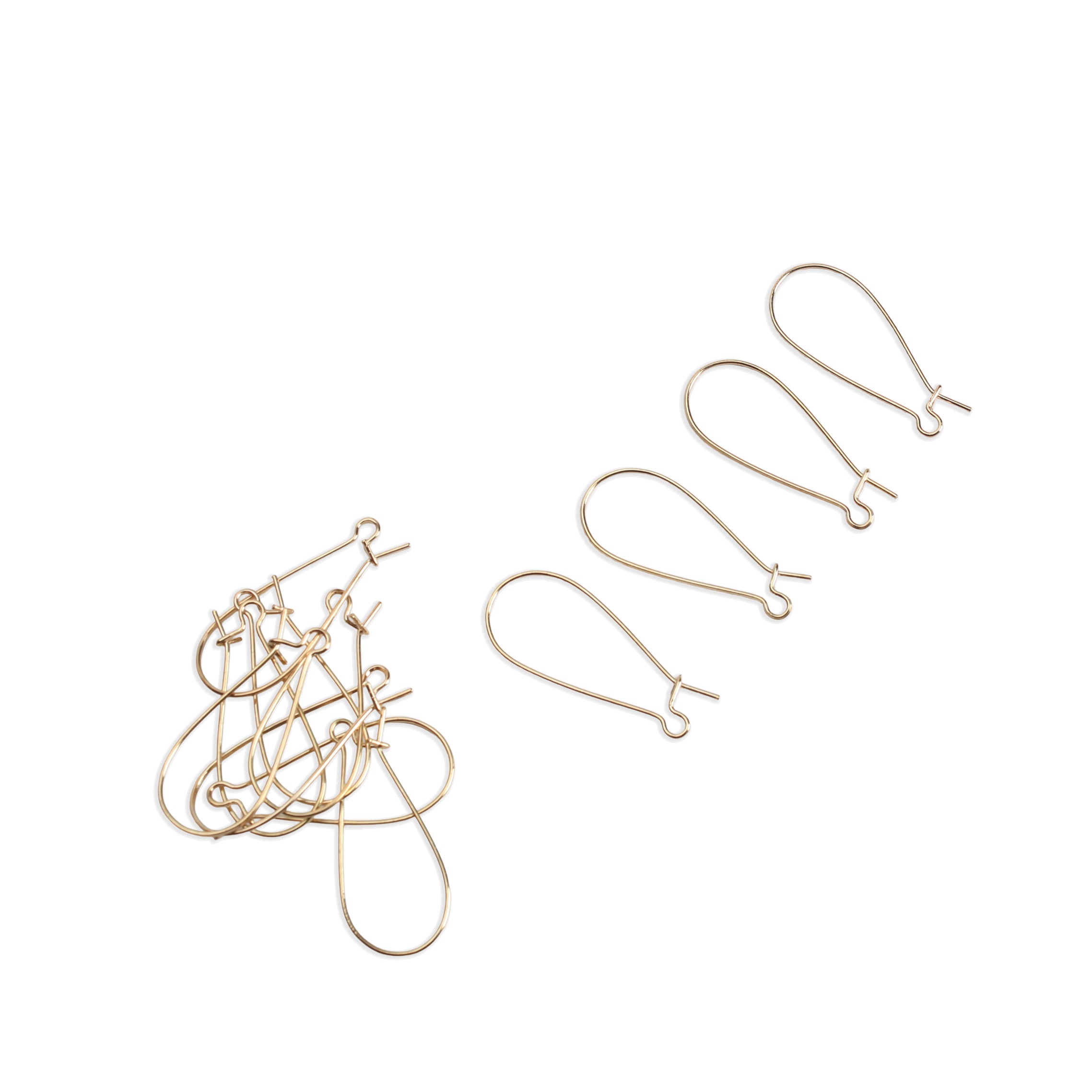 Jewellery Findings Ear Wire U Hooks Gold 32mm 12pc