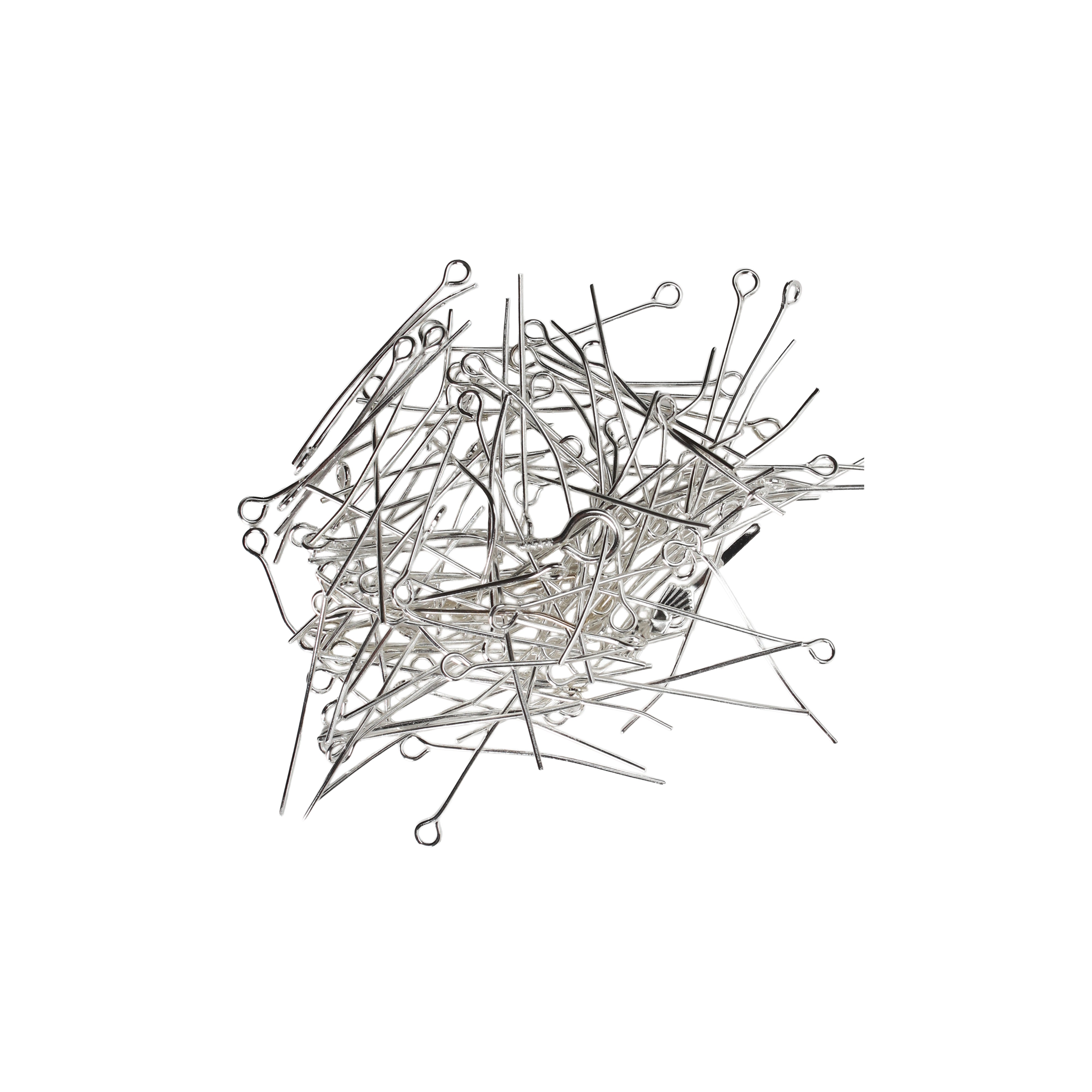 Jewellery Findings Eye Pin Silver 30mm 10gm