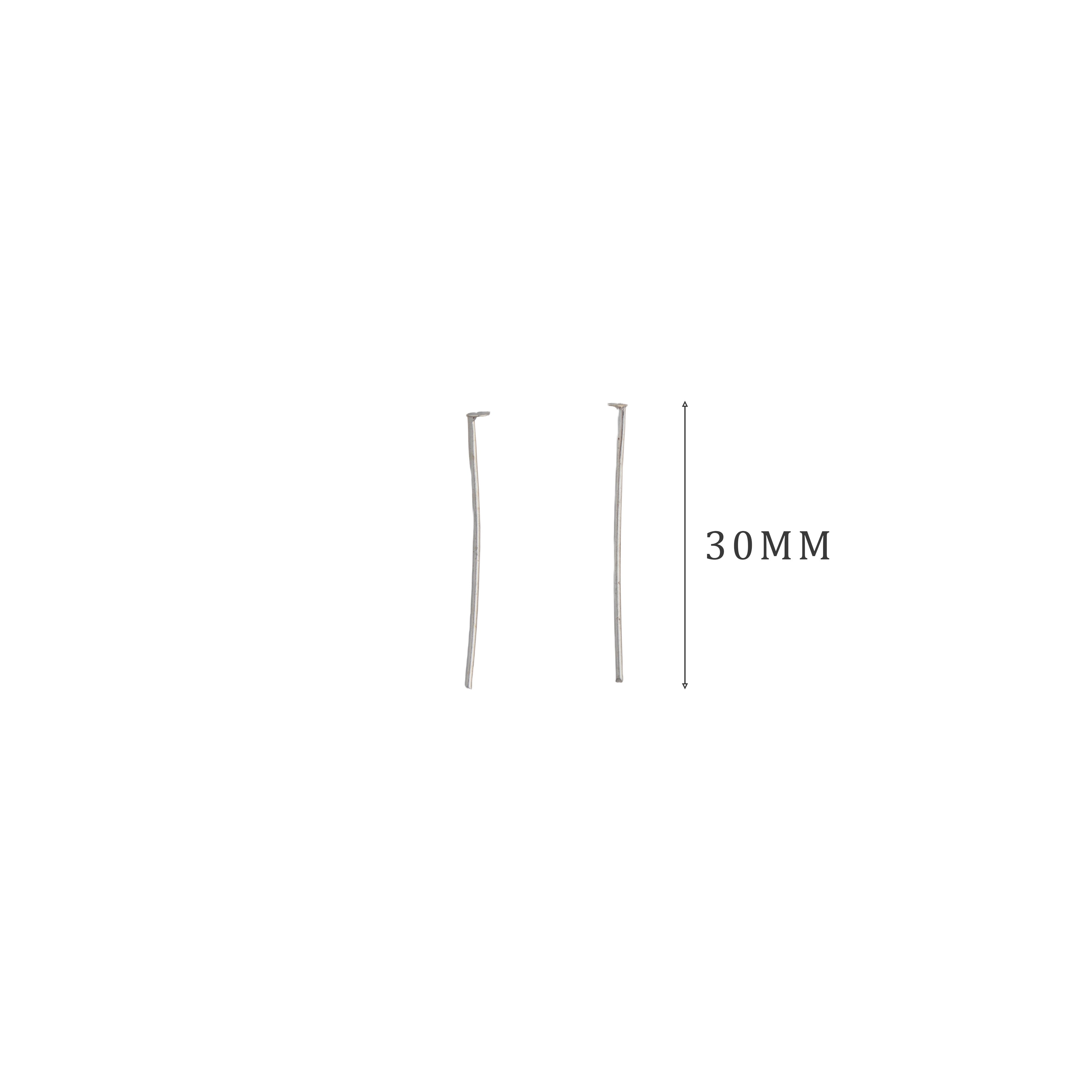 Jewellery Findings Head Pin Nickel 30mm 10gm