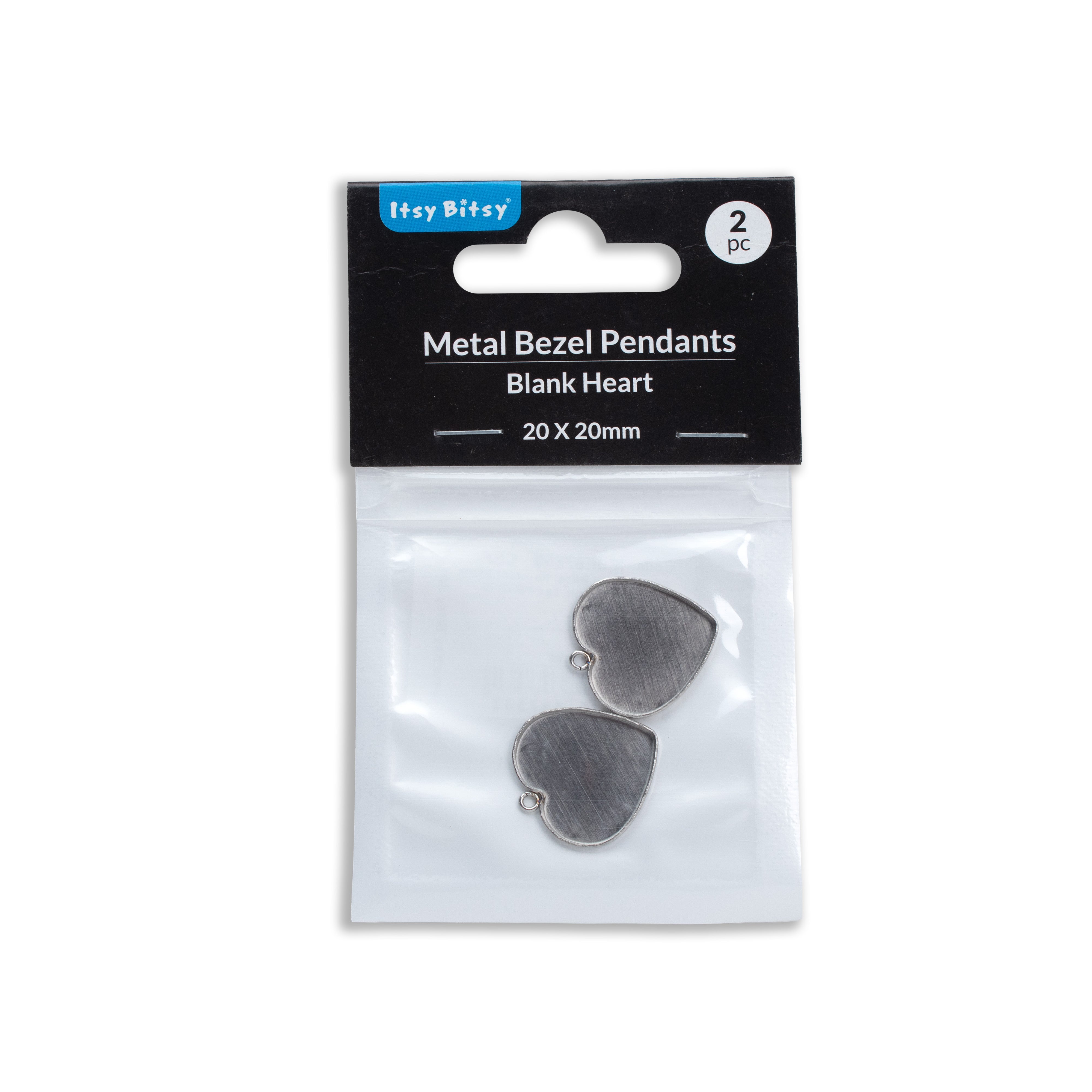 Metal Bezel Pendant Blank Heart 20 X 27mm 2pc