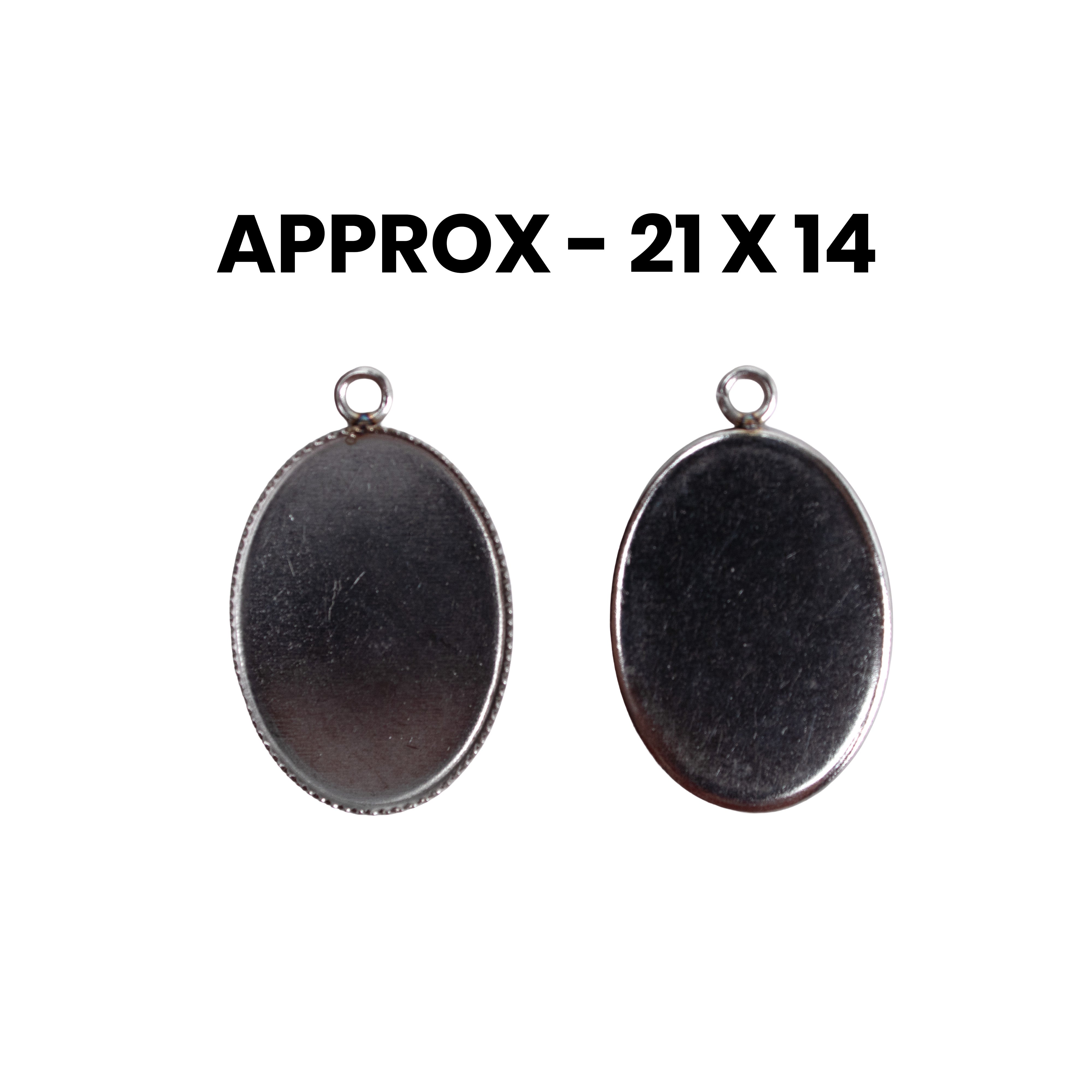 Metal Bezel Pendant Blank Oval 23 X 15mm 2pc