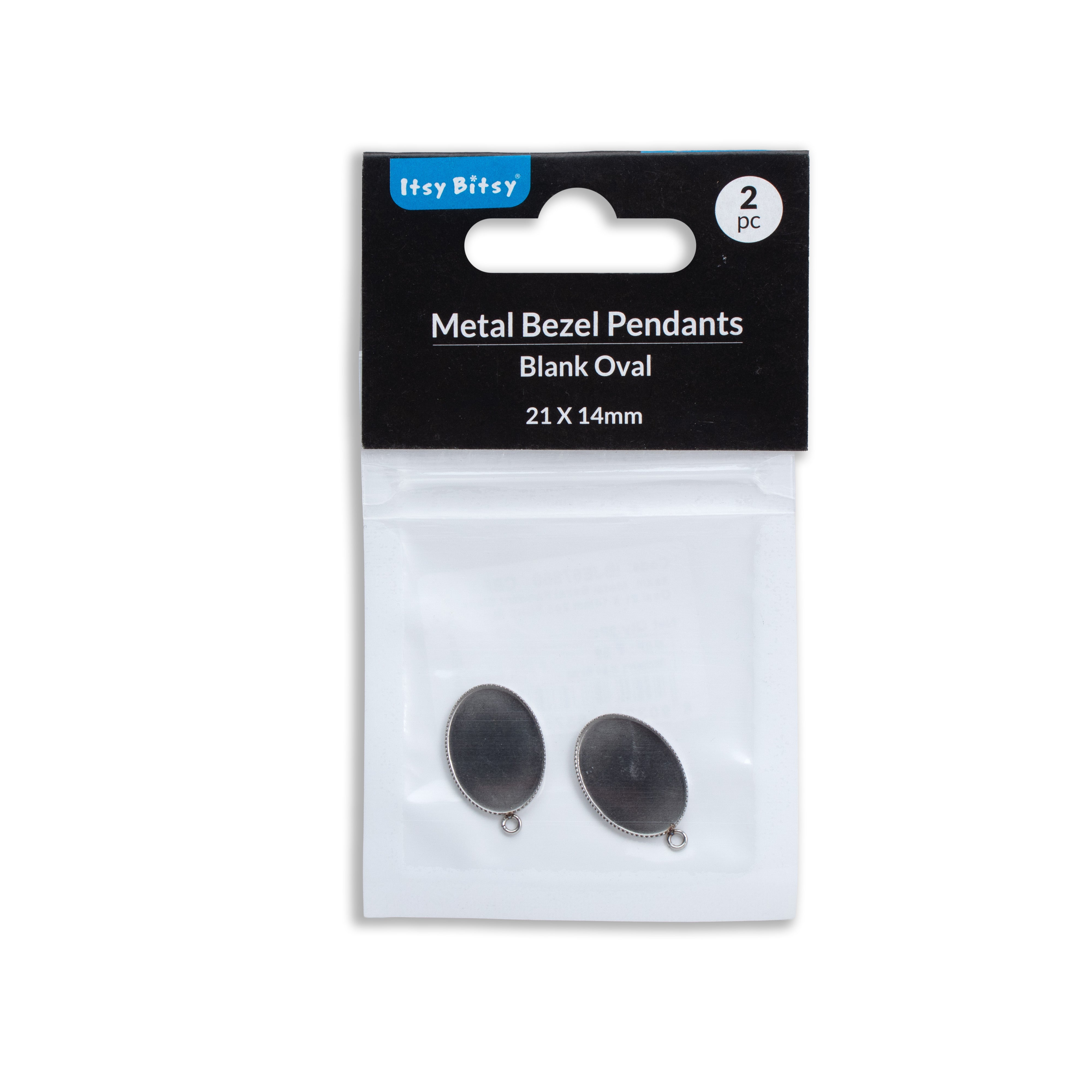 Metal Bezel Pendant Blank Oval 23 X 15mm 2pc