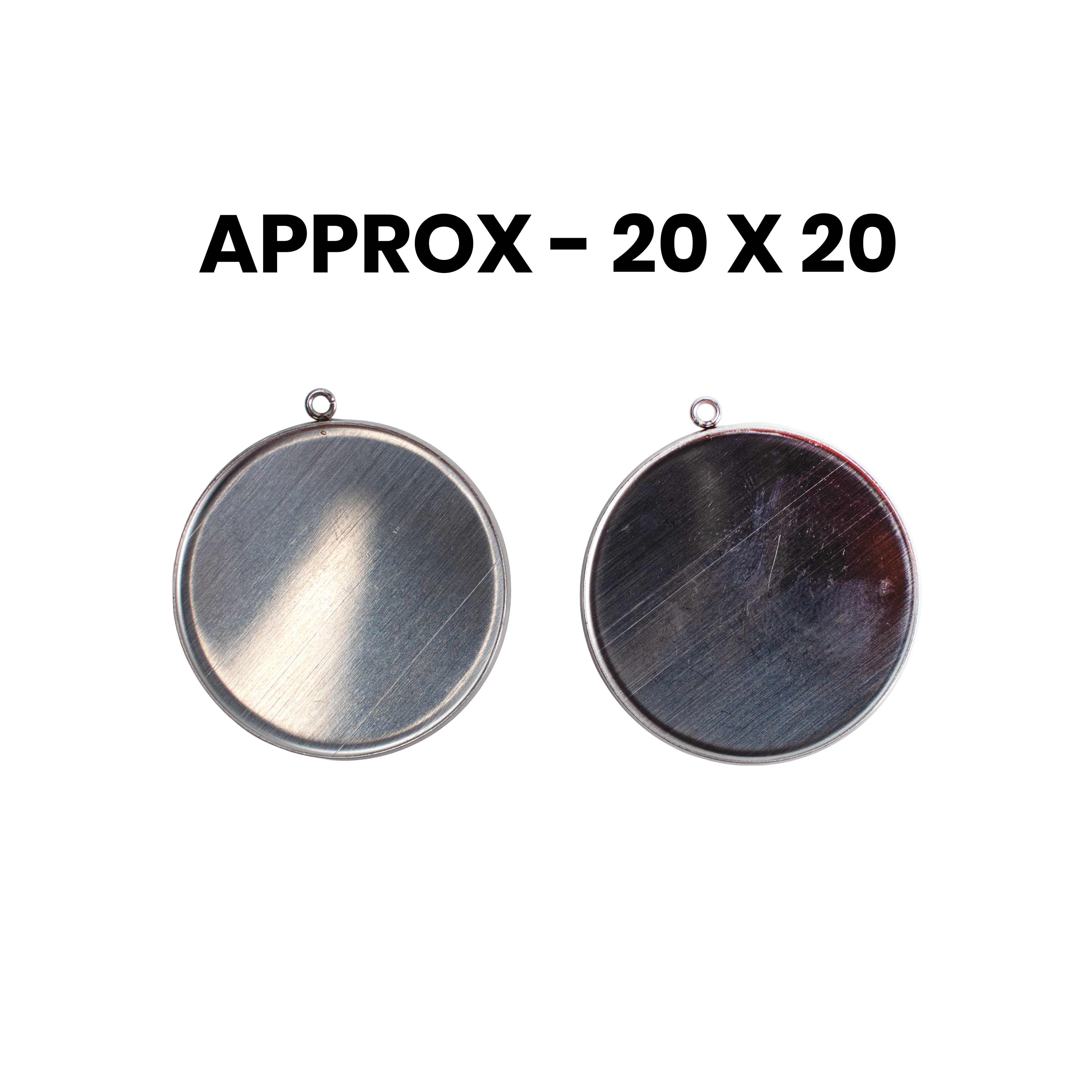 Metal Bezel Pendant Blank Round 31 X 34mm 2pc