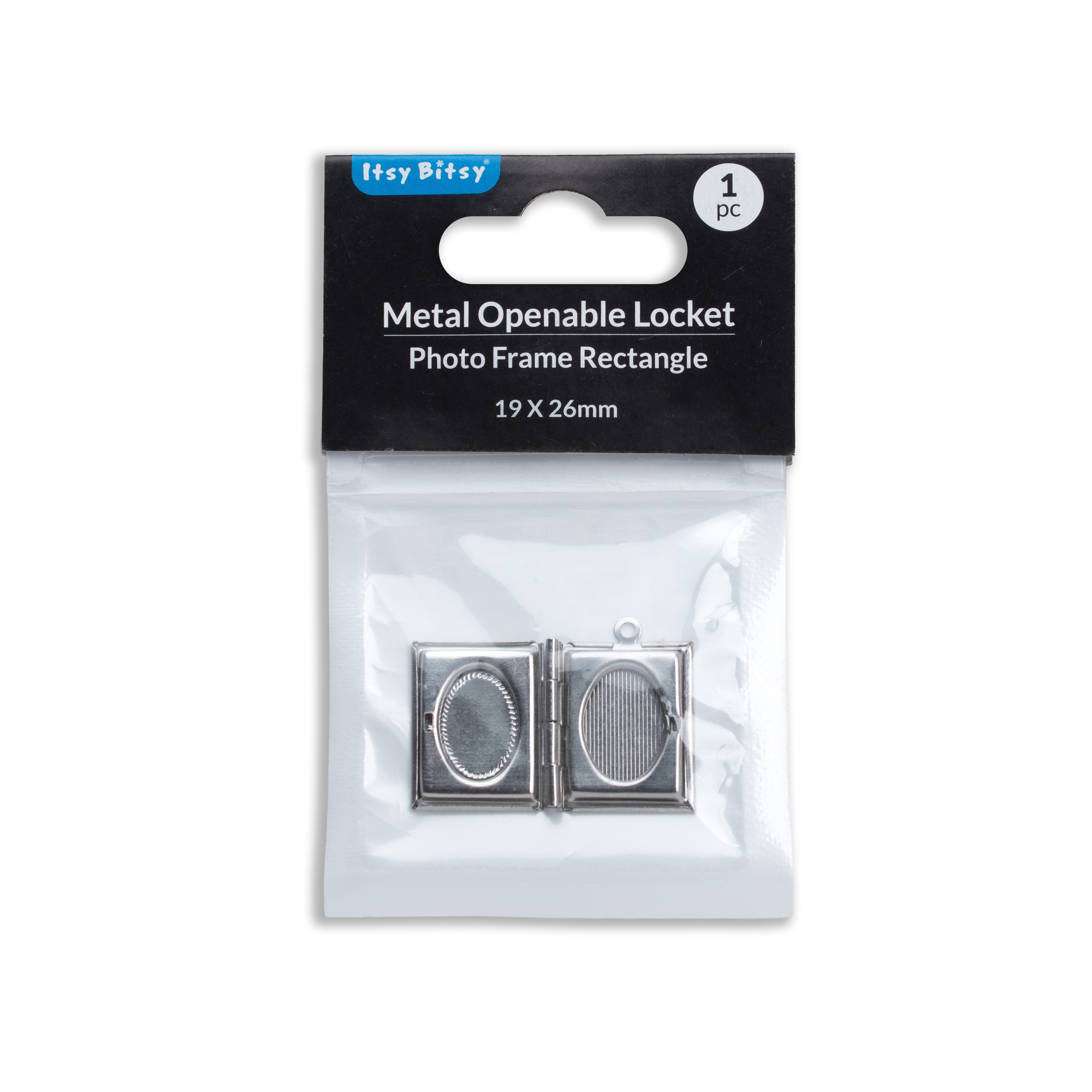 Metal Openable Loket Photo Frame Rectangle 19 X 26mm 1pc