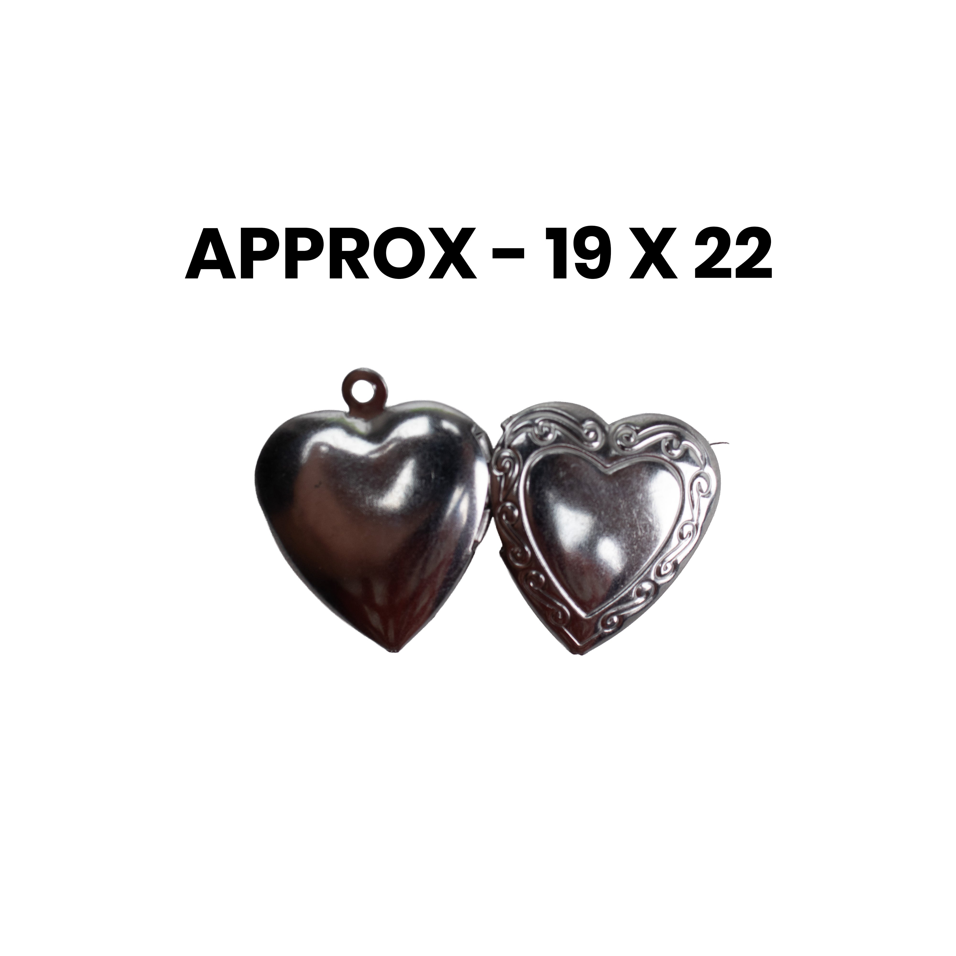 Metal Openable Loket Photo Frame Heart 19 X 22mm 1pc
