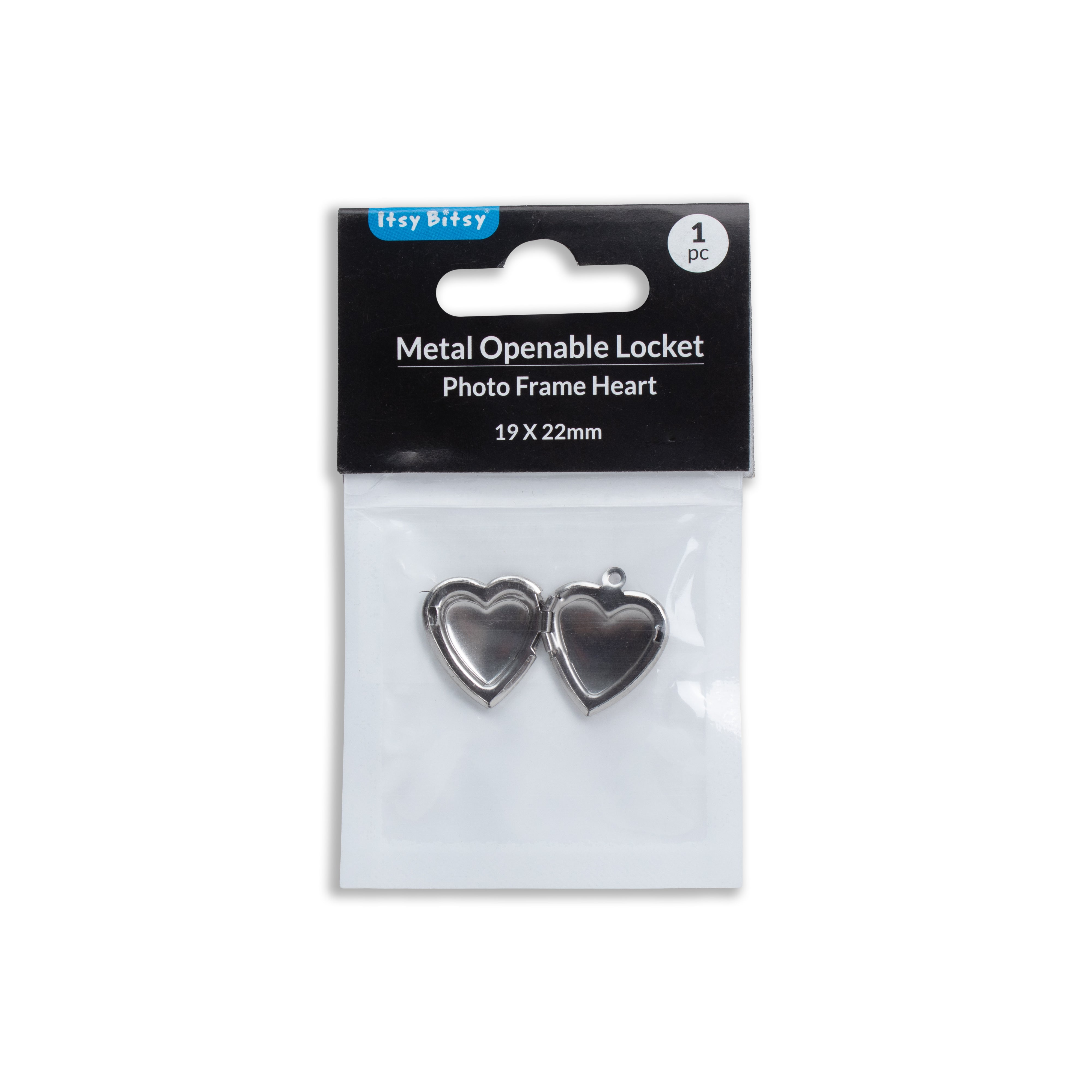 Metal Openable Loket Photo Frame Heart 19 X 22mm 1pc