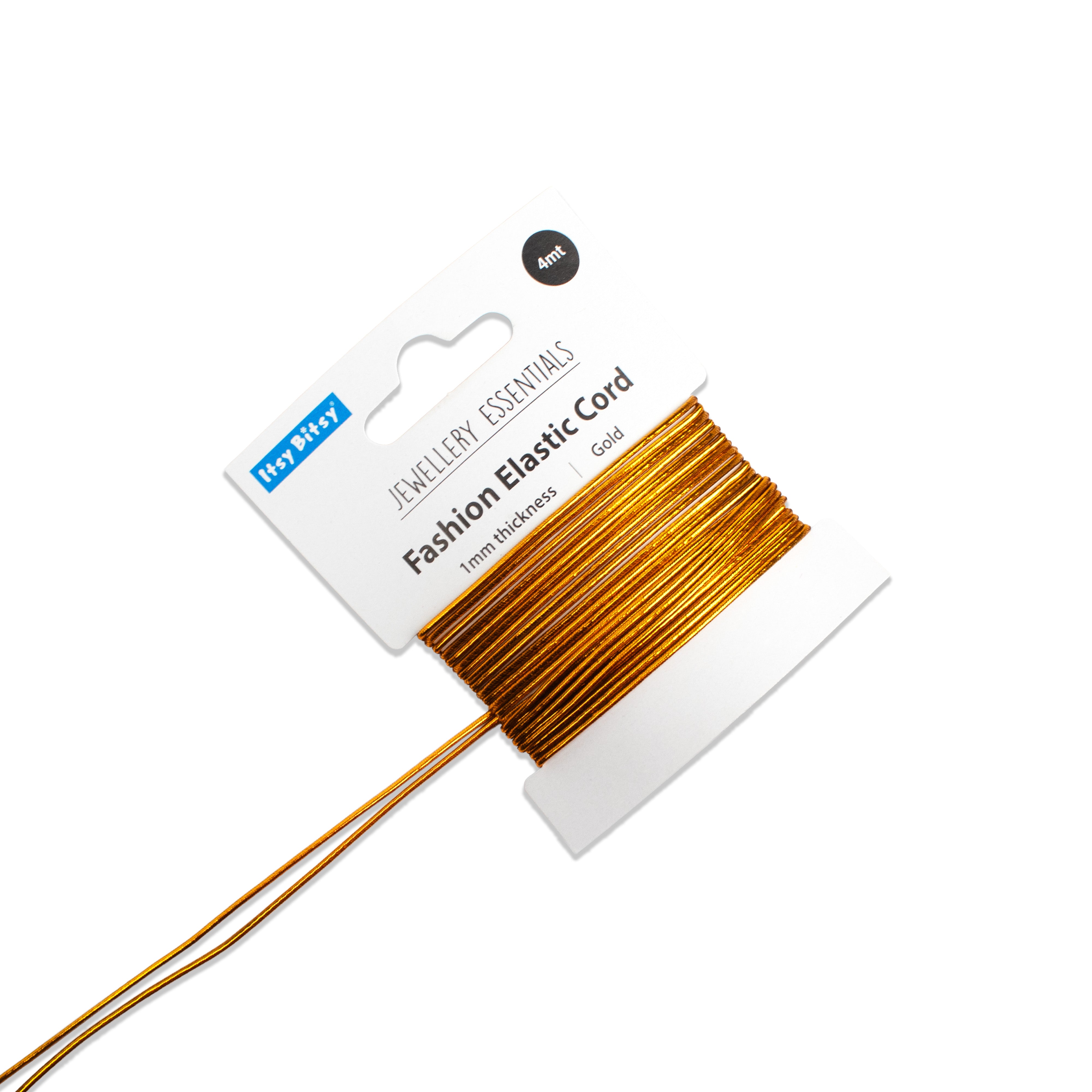 Deluxe Elastic Cord Gold 1mm 4 mtr