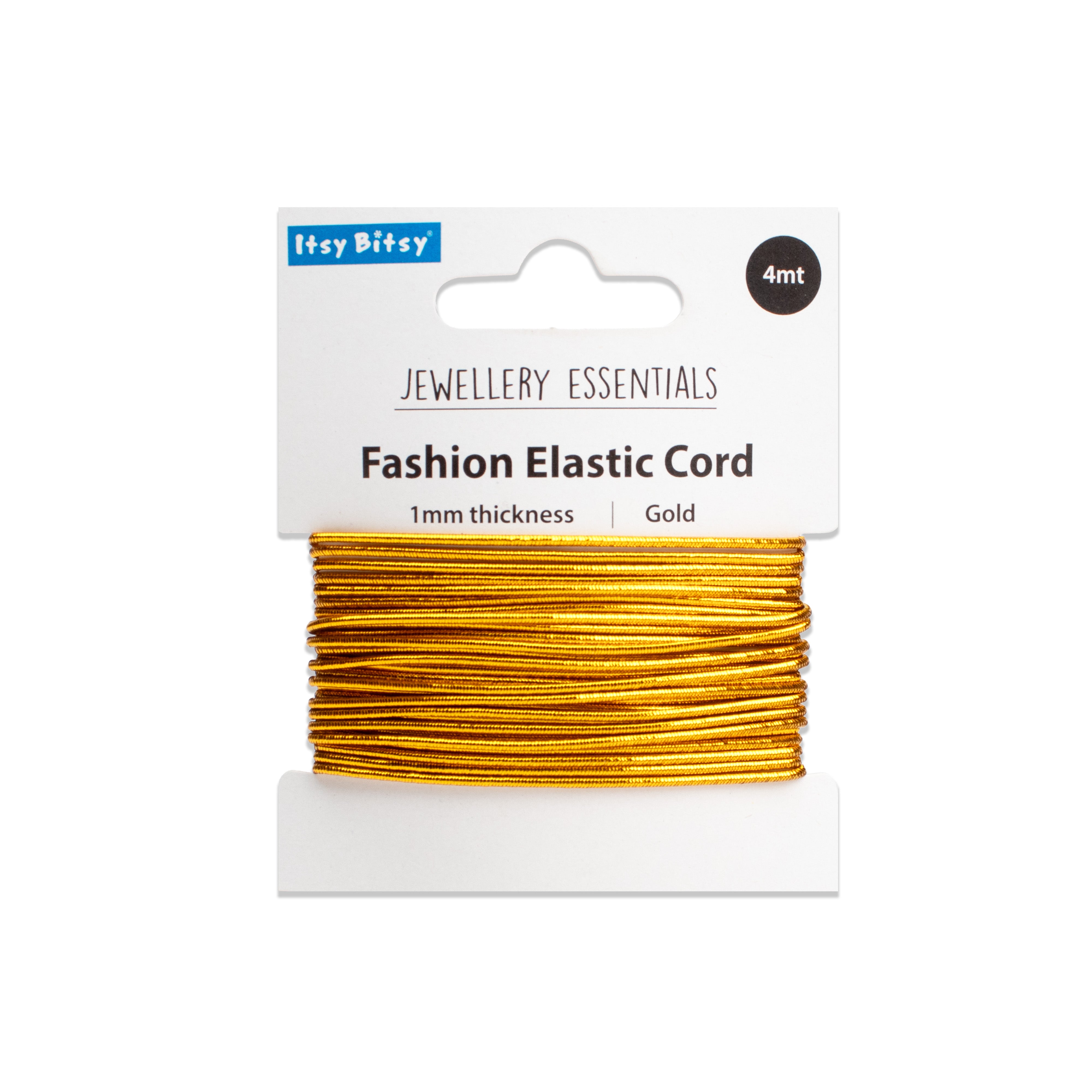 Deluxe Elastic Cord Gold 1mm 4 mtr