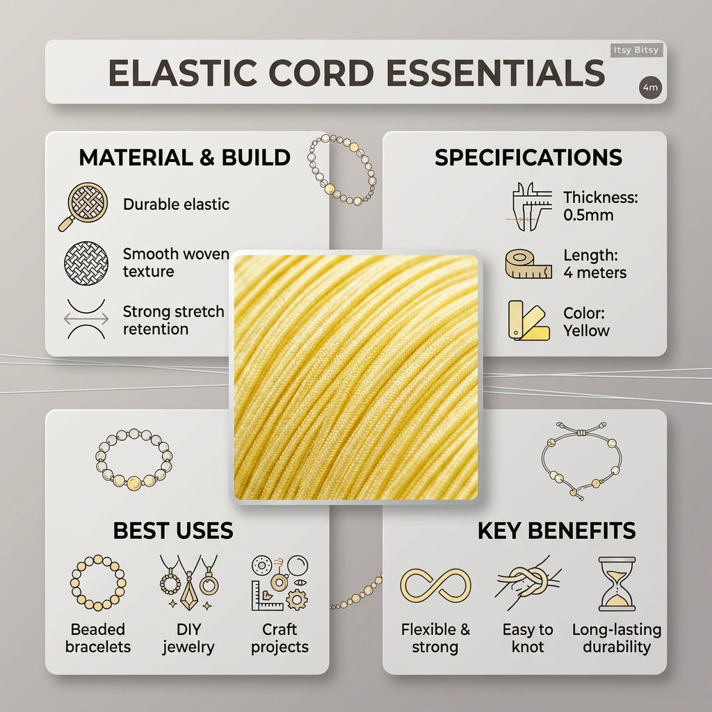 Elastic Cord Yellow 0.5 mm 4mtr