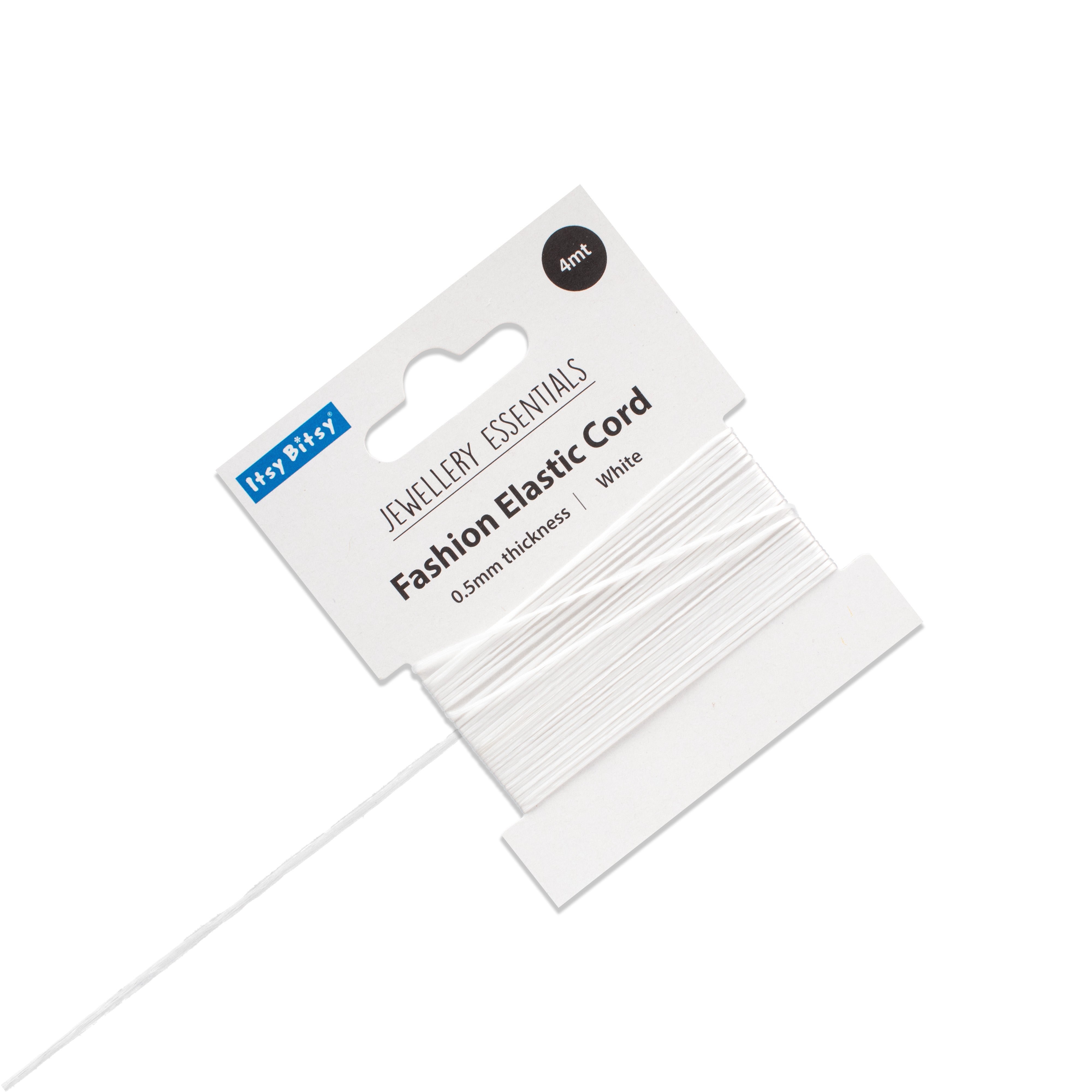 Elastic Cord White 0.5 mm 4mtr