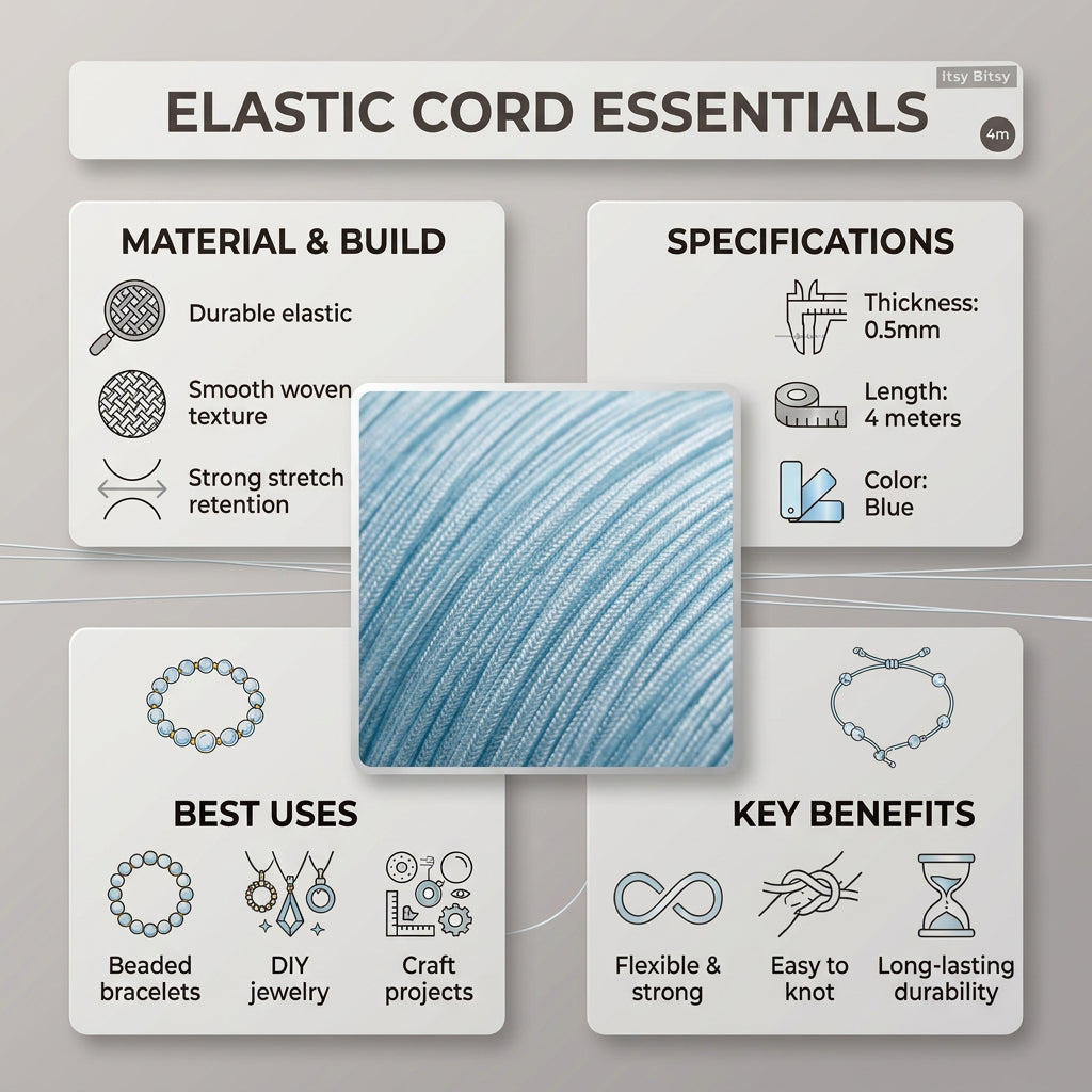 Elastic Cord Blue 0.5 mm 4mtr