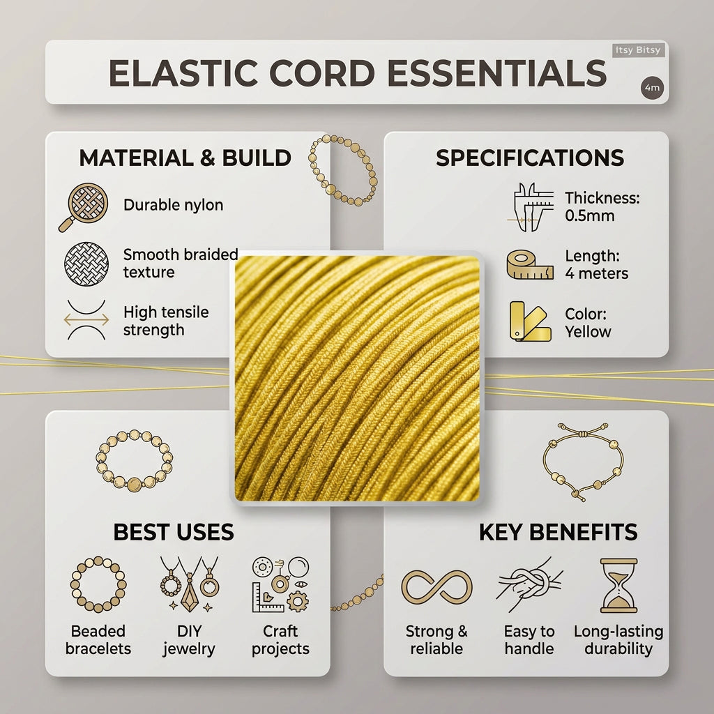 Nylon Cord Yellow 0.5 mm 4 mtr