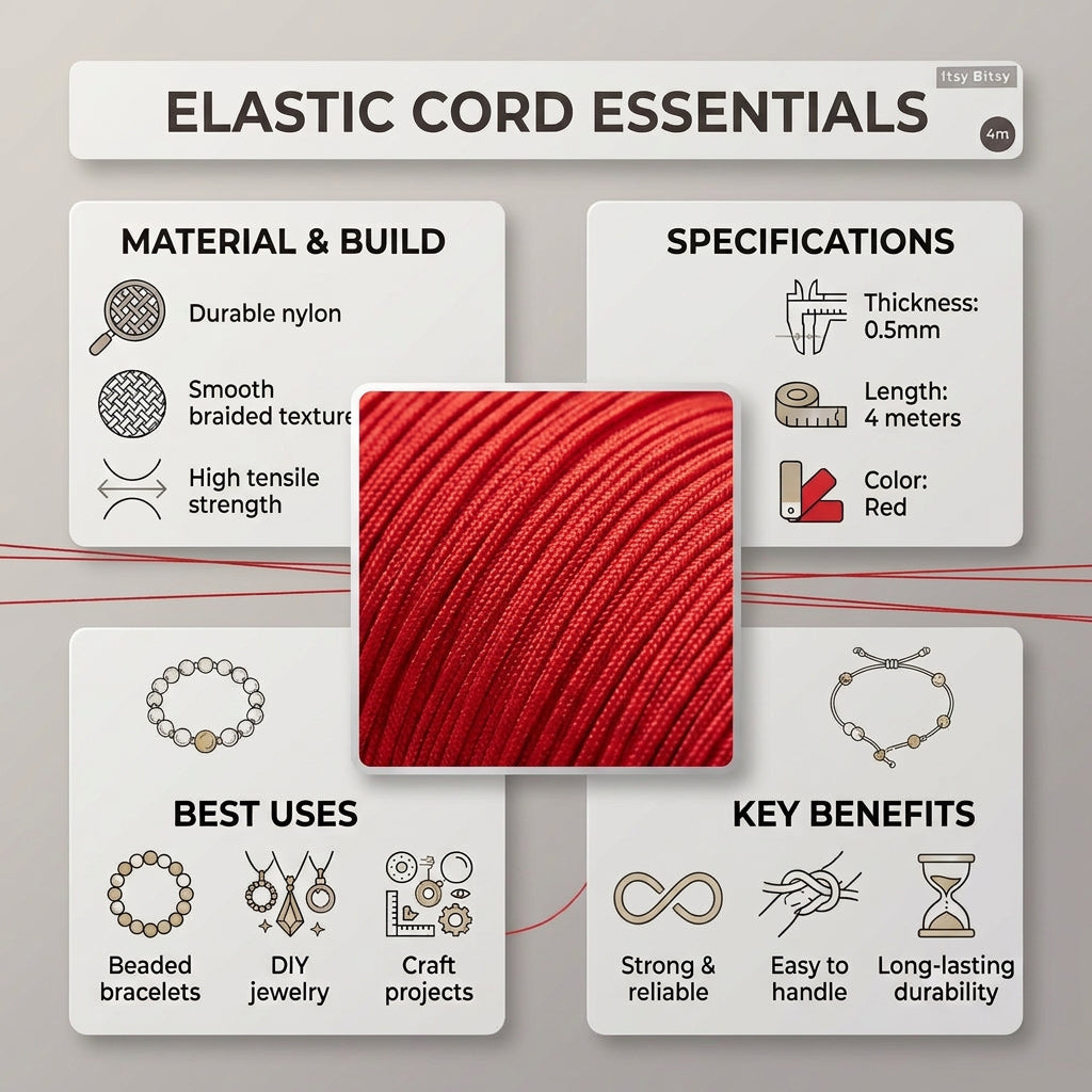 Nylon Cord Red 0.5 mm 4 mtr