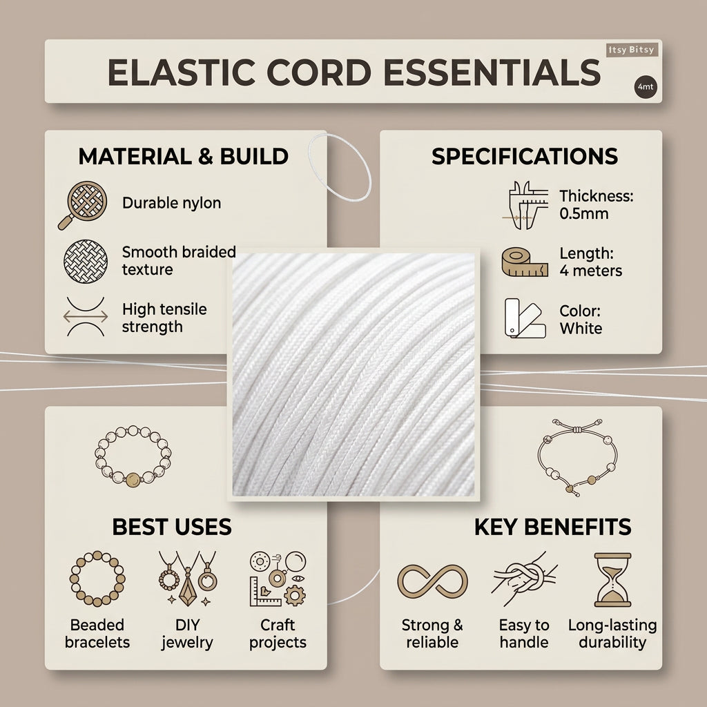 Nylon Cord White 0.5 mm 4 mtr