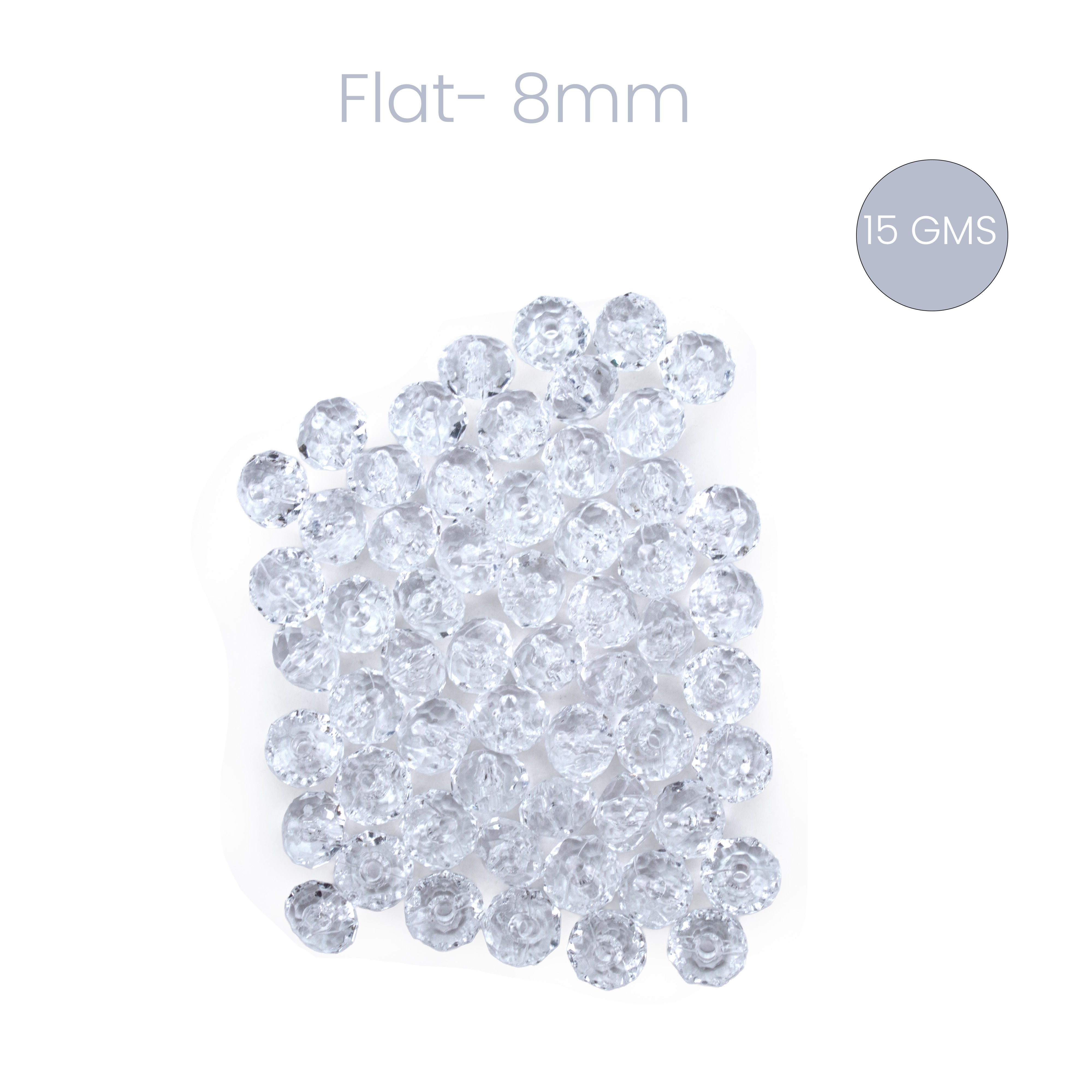 Faceted Crystal Beads Flat Transparent 10mm 15gm PBHC IB