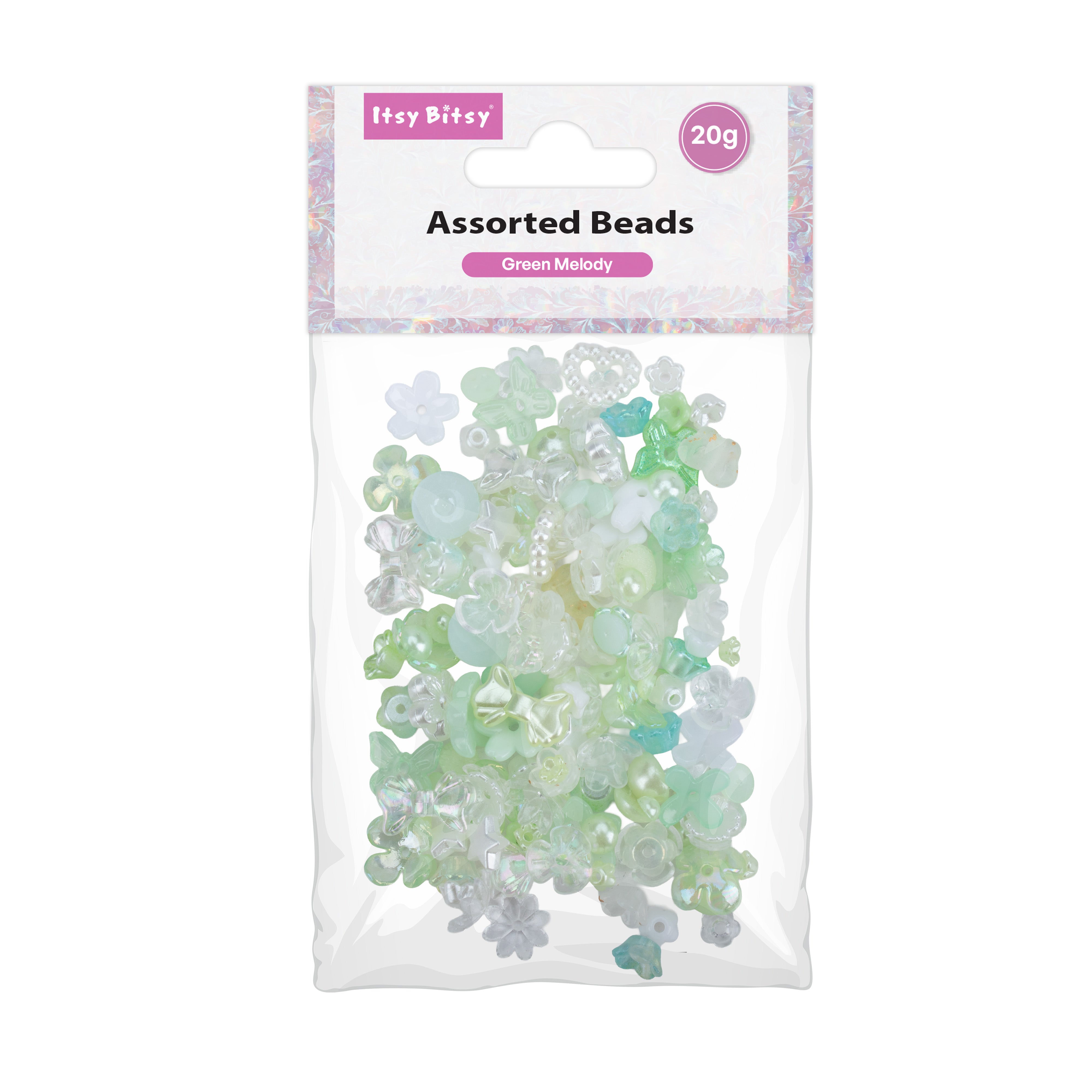 Beads Assorted Designs Green Melody 20gm PBHC IB