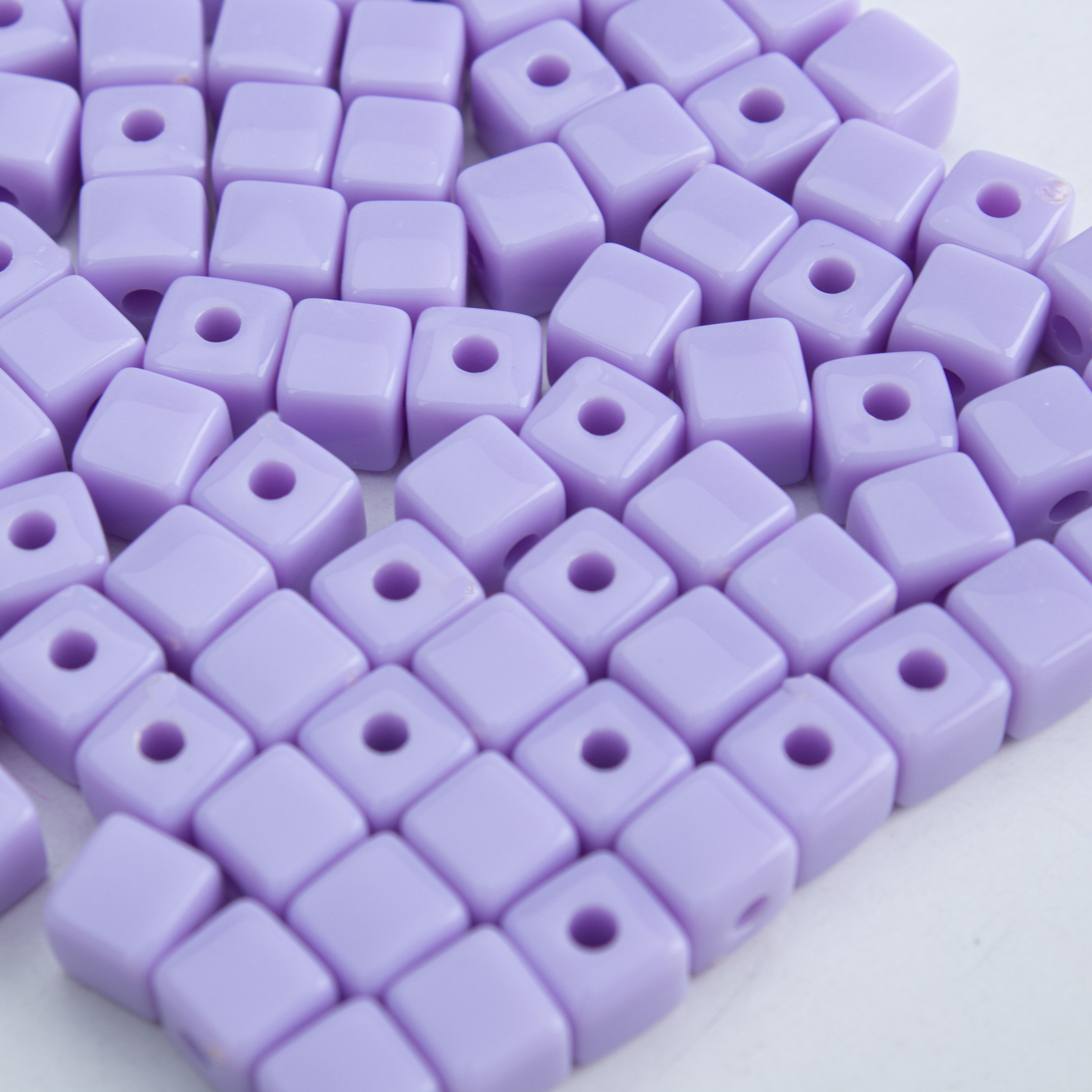 Acrylic Beads Square Purple 5mm 20gm PBHC IB