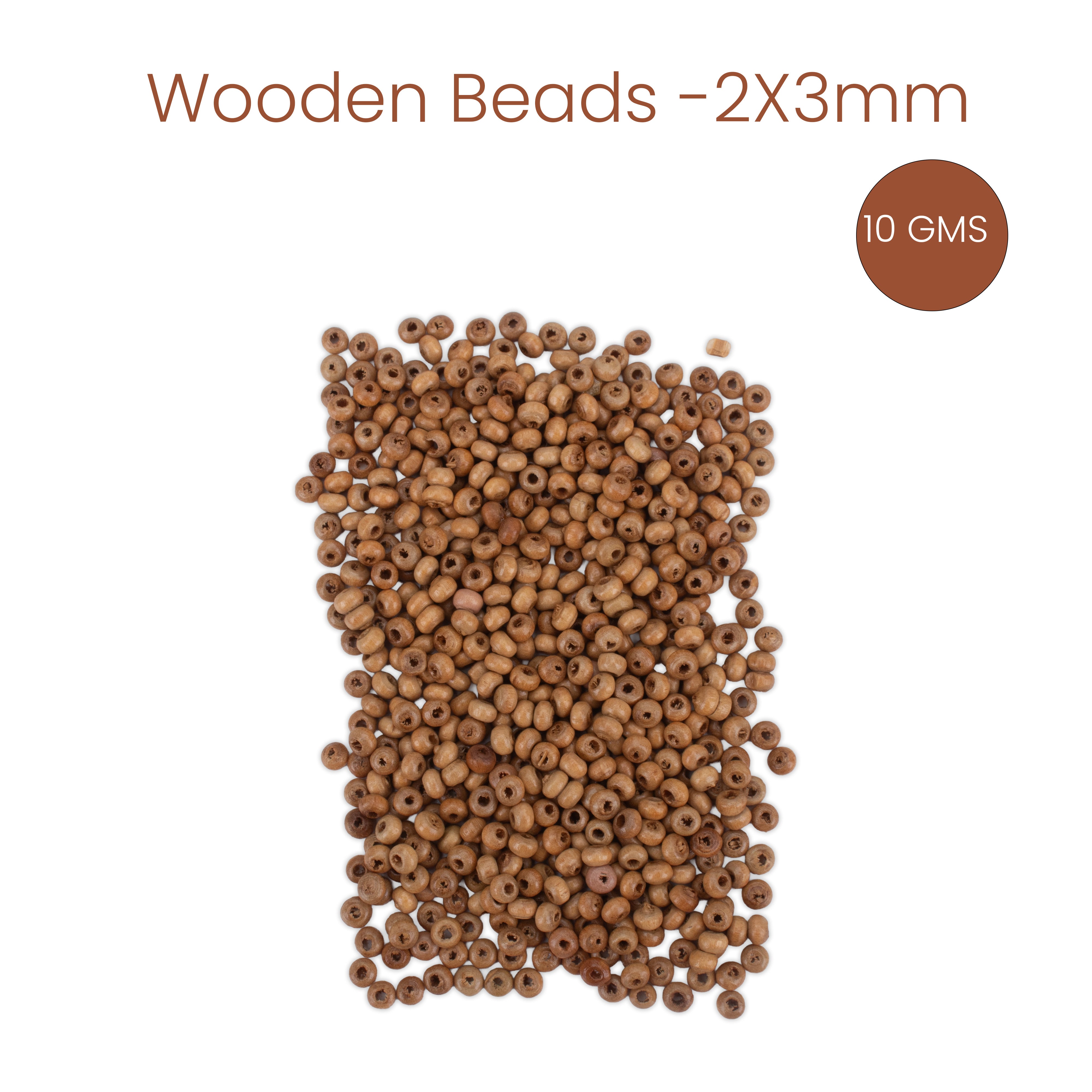 Wooden Beads 2 x 3mm 10gm PBHC IB