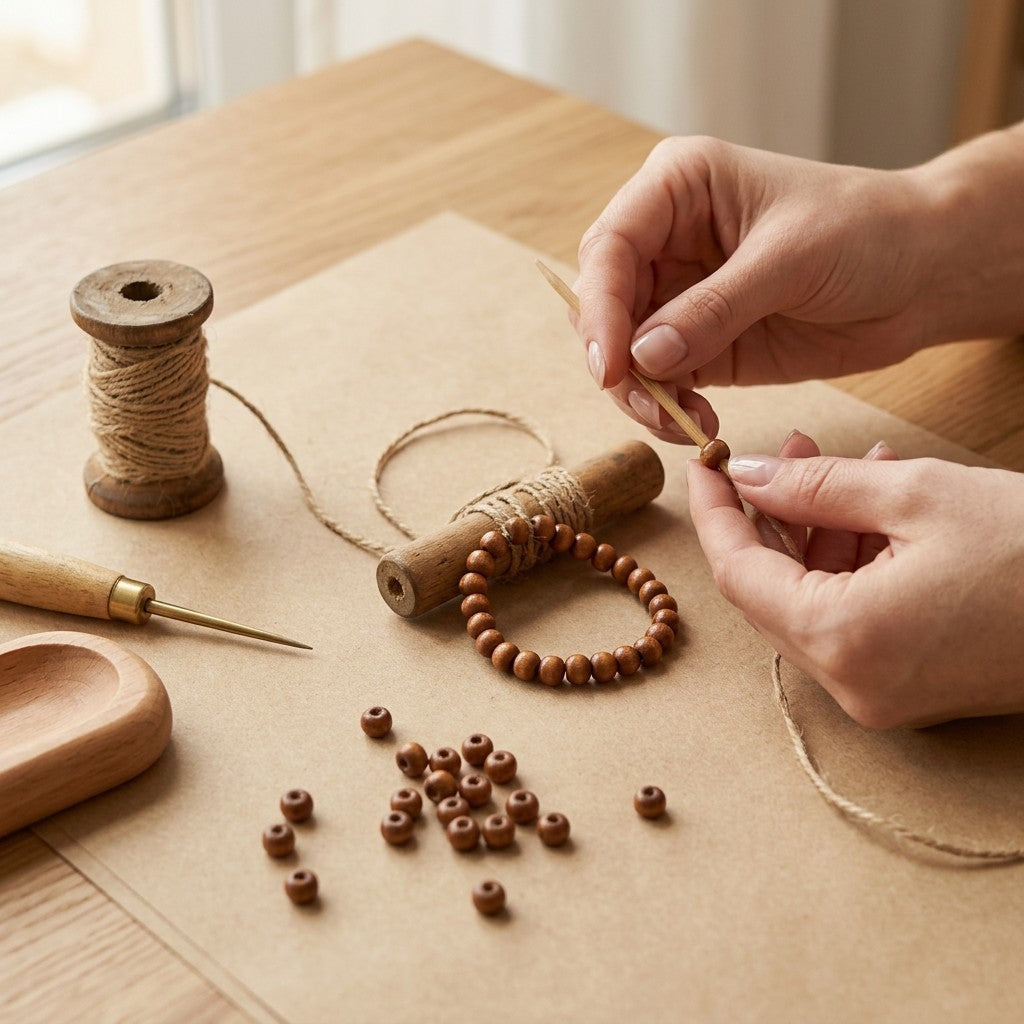 Wooden Beads 3 x 6mm 10gm PBHC IB