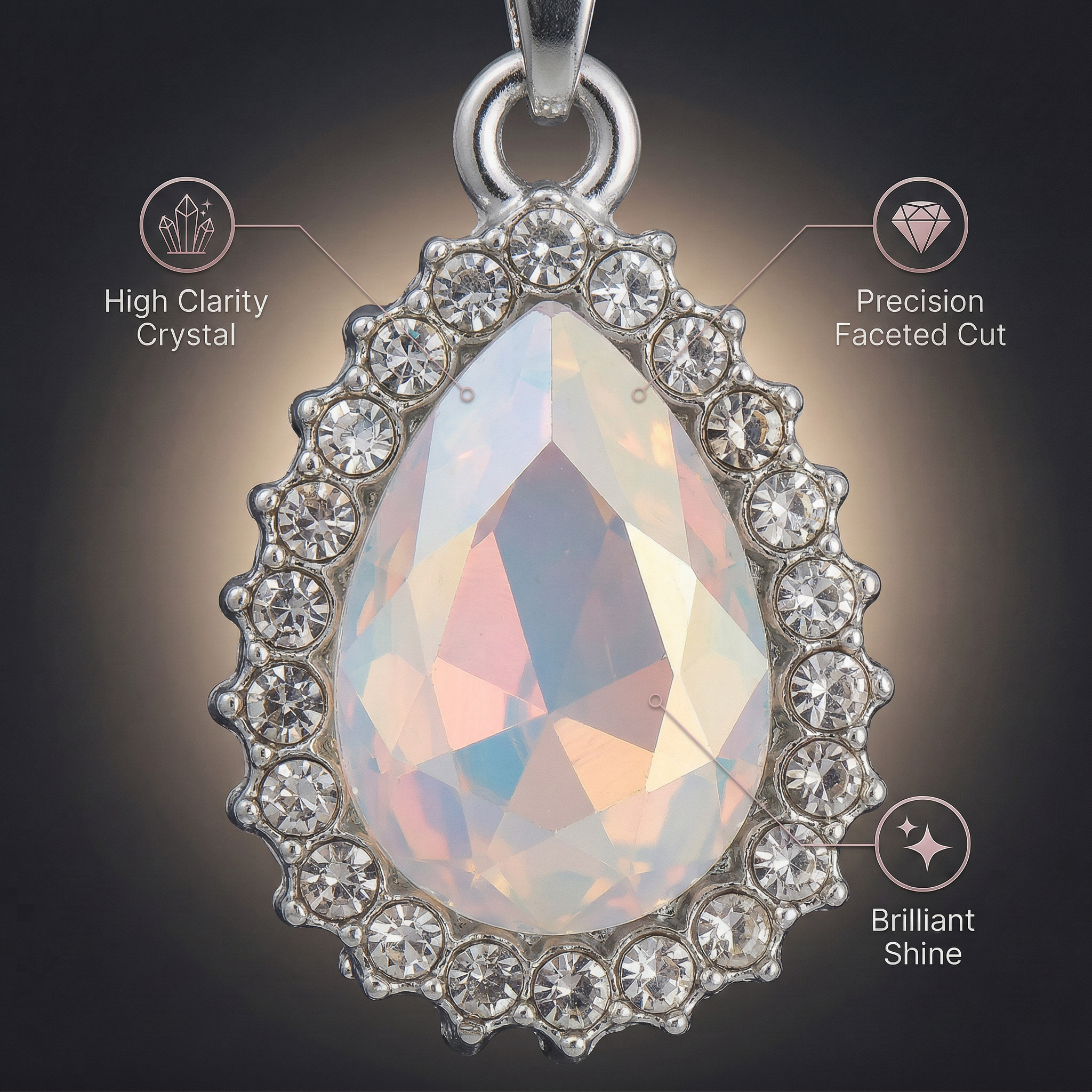 Crystal Pendant Drop Rainbow Pack of 2
