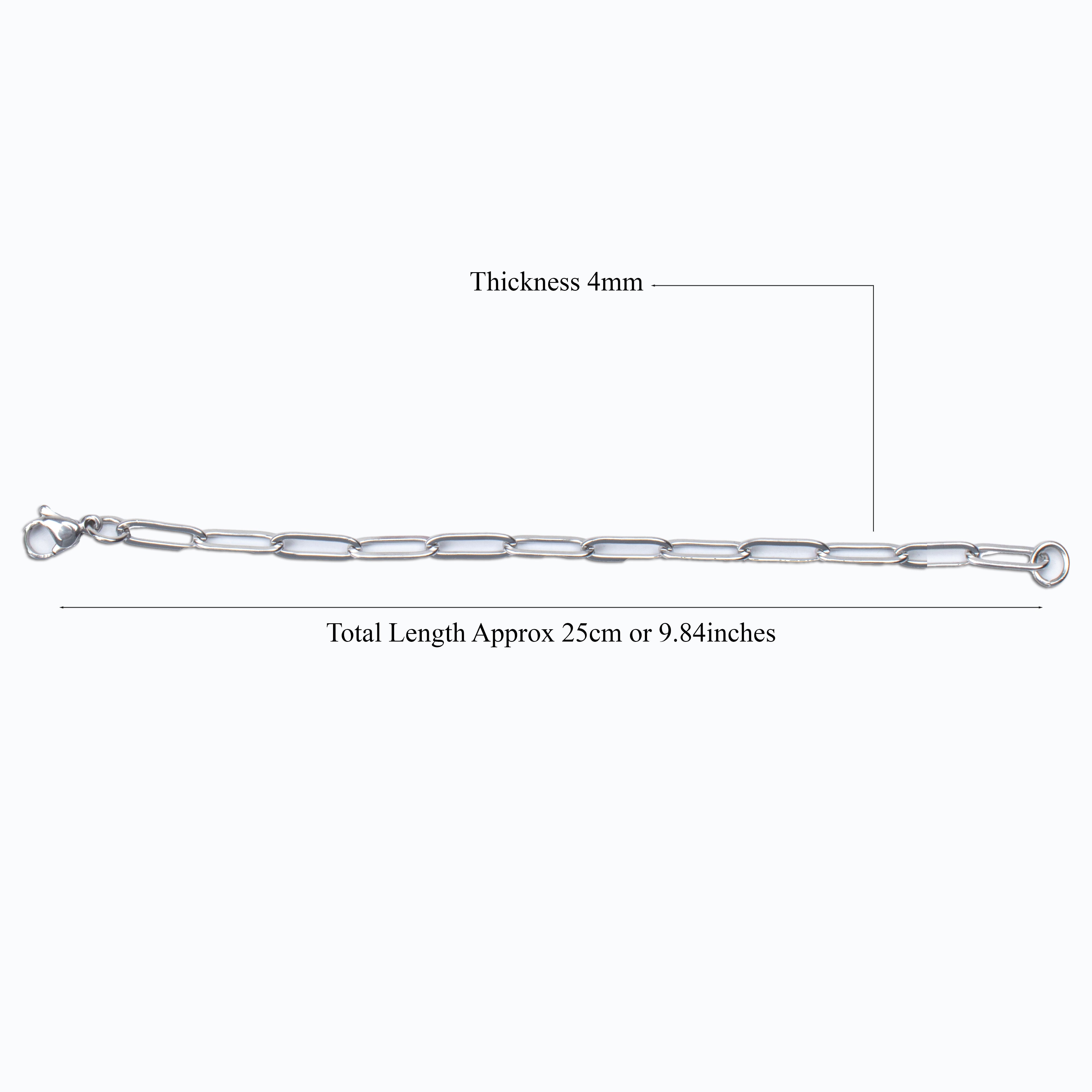 Ready-to-Wear Cable Chain Bracelet Stainless Steel 25cm 1pc