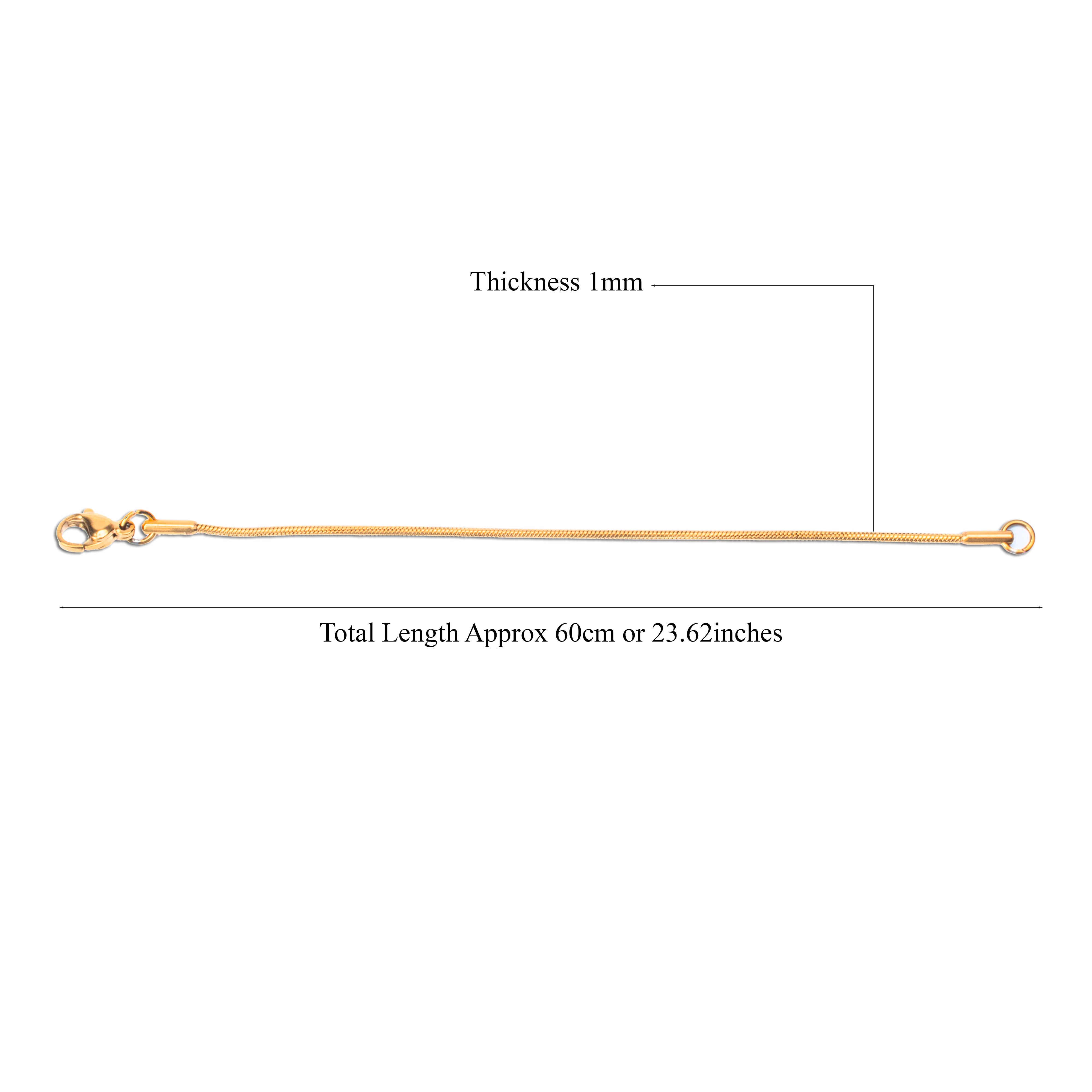 Ready-to-Wear Round Chain Gold 1mm 60cm 1pc